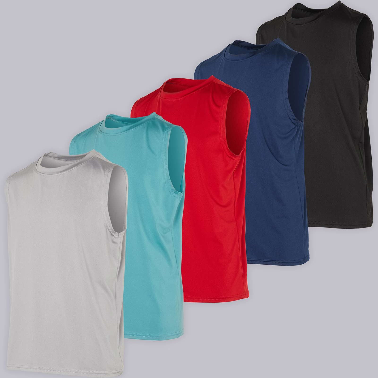 5 Pack: Boys Dry-Fit Active Tank Top