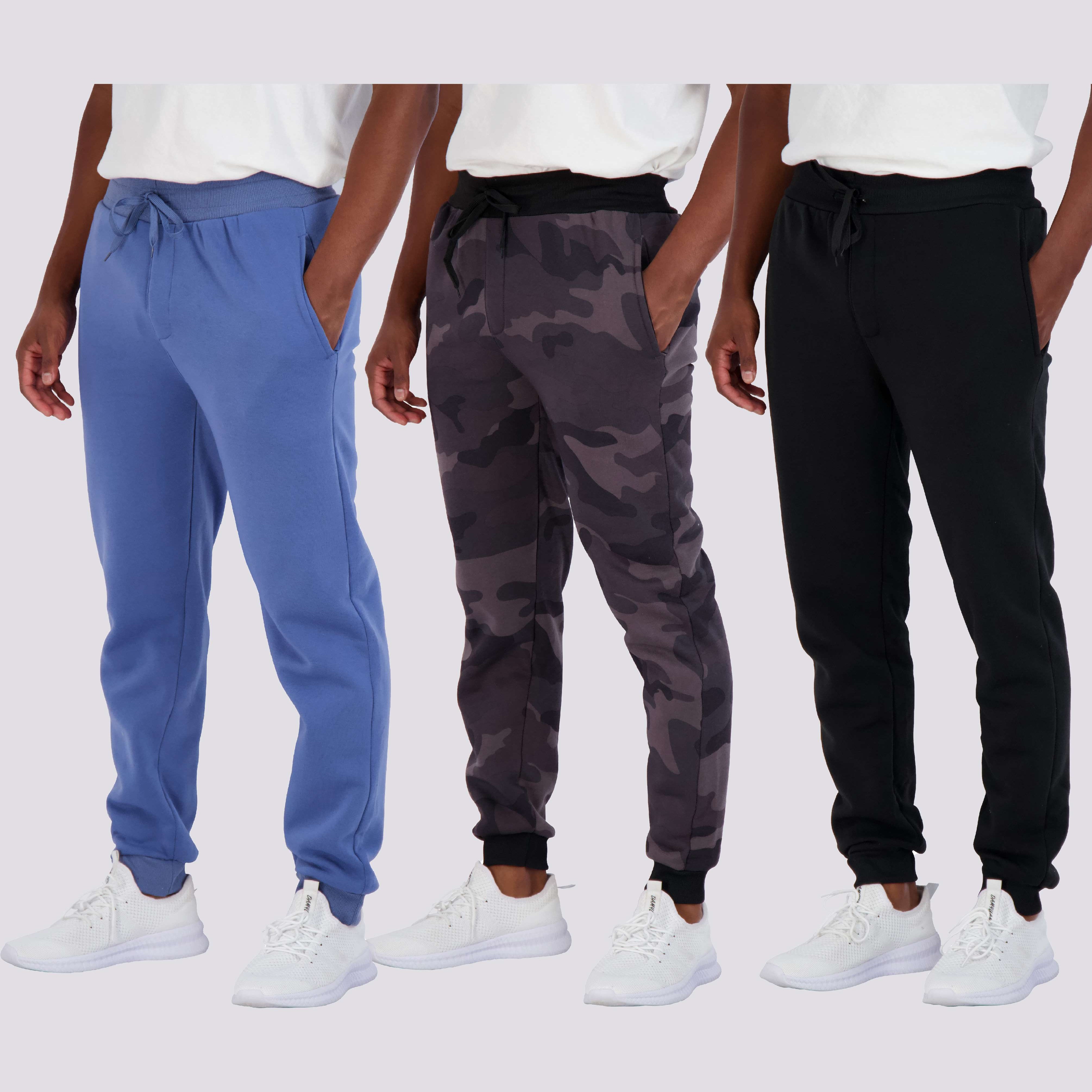 3 Pack: Mens Fleece Jogger Sweatpants