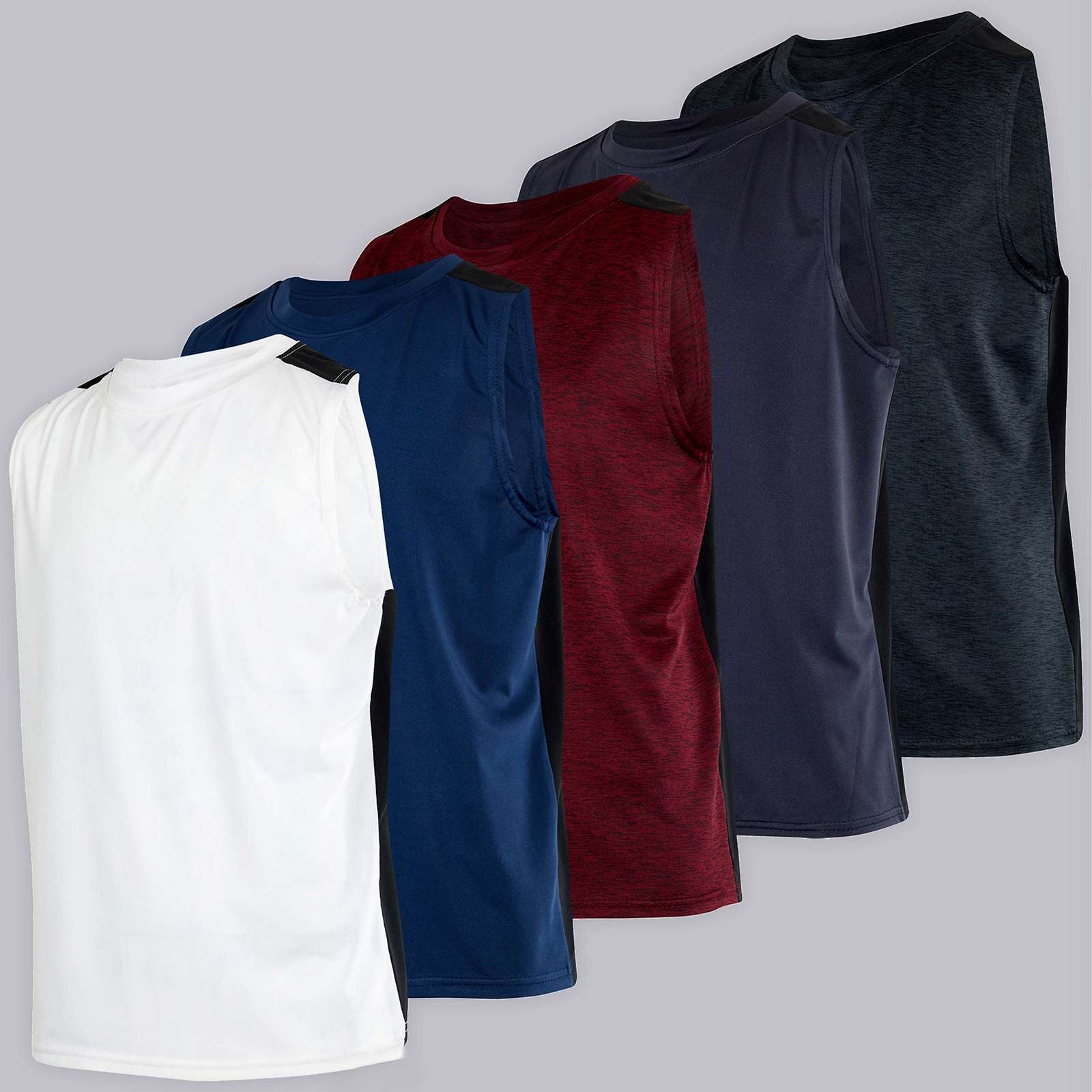 5 Pack: Boys Dry-Fit Active Tank Top