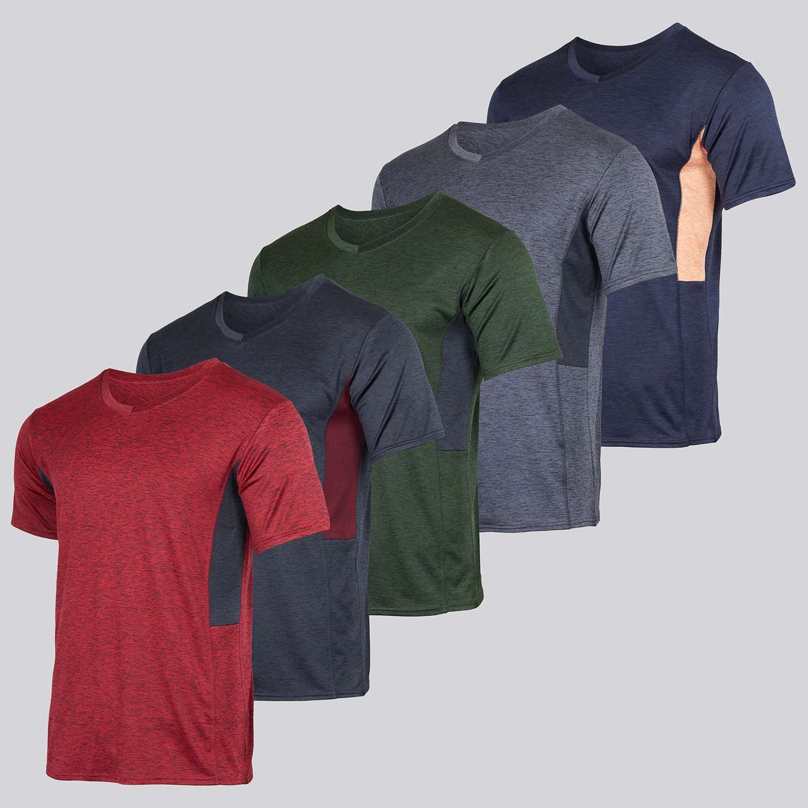 5 Pack: Men’s V-Neck Dry-Fit T-Shirt