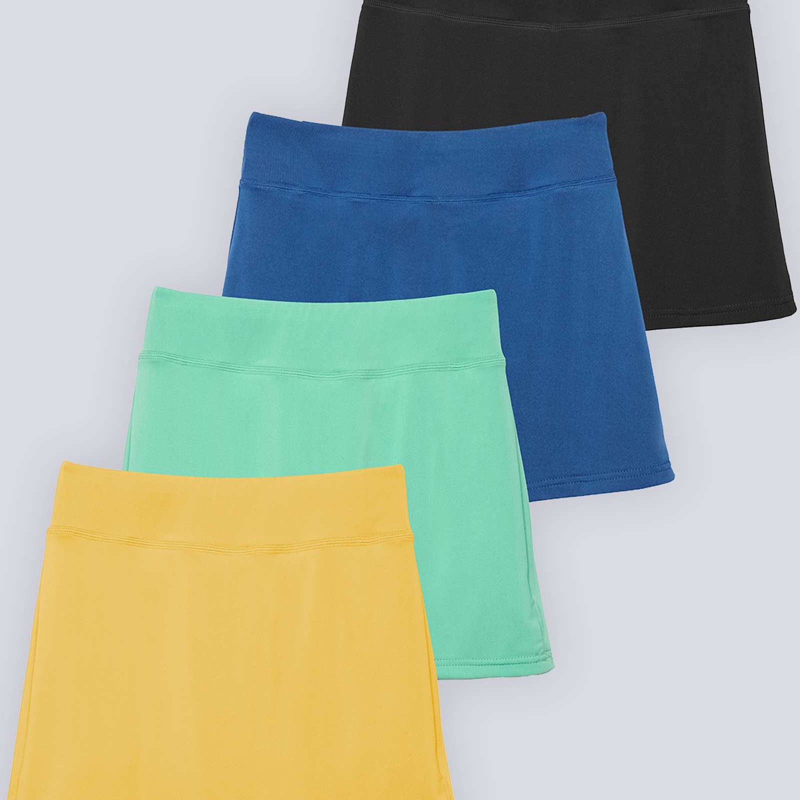 4 Pack: Girls' Active Skirt with Bike Short Lining