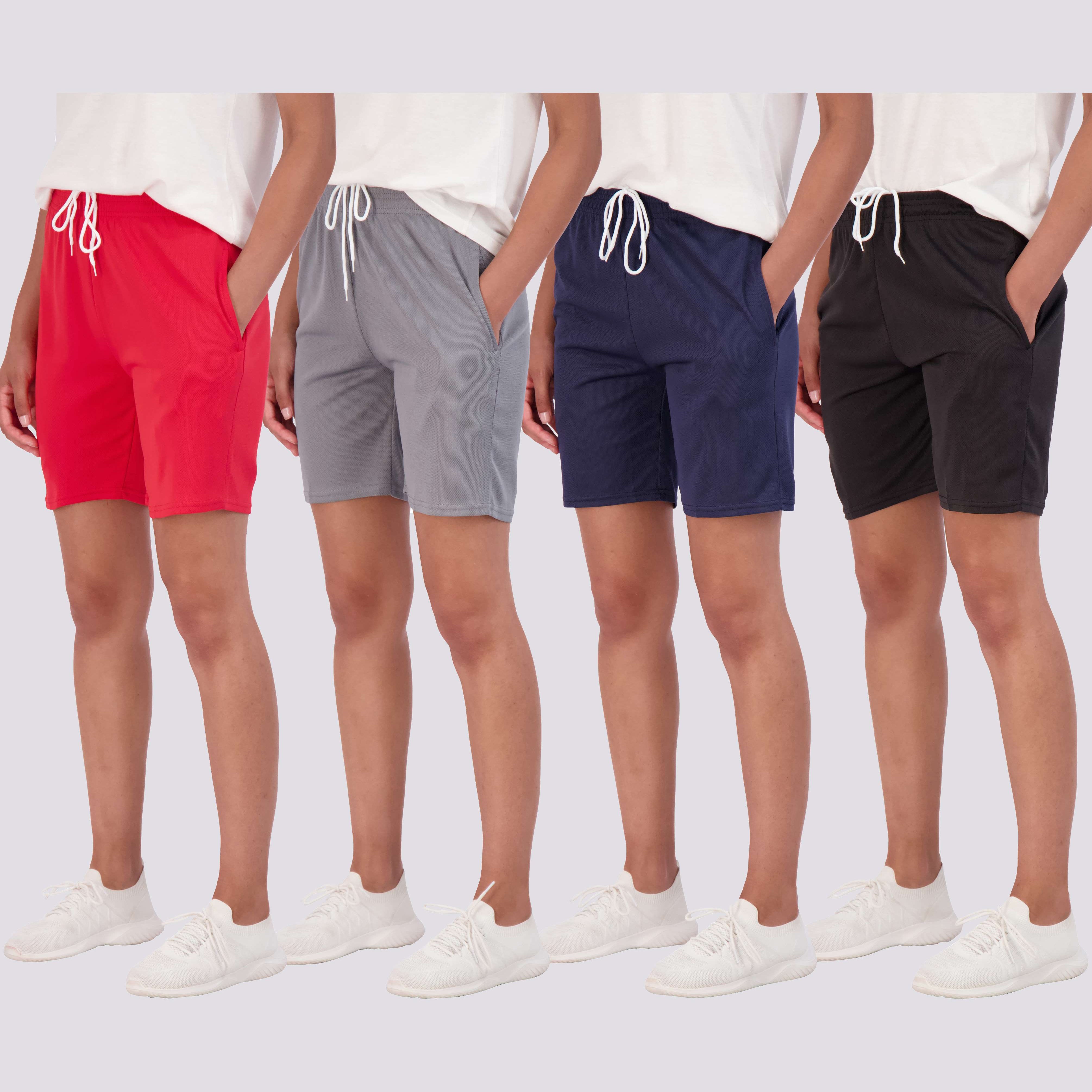 4 Pack: Women's 7" Mesh Quick-Dry Bermuda Shorts