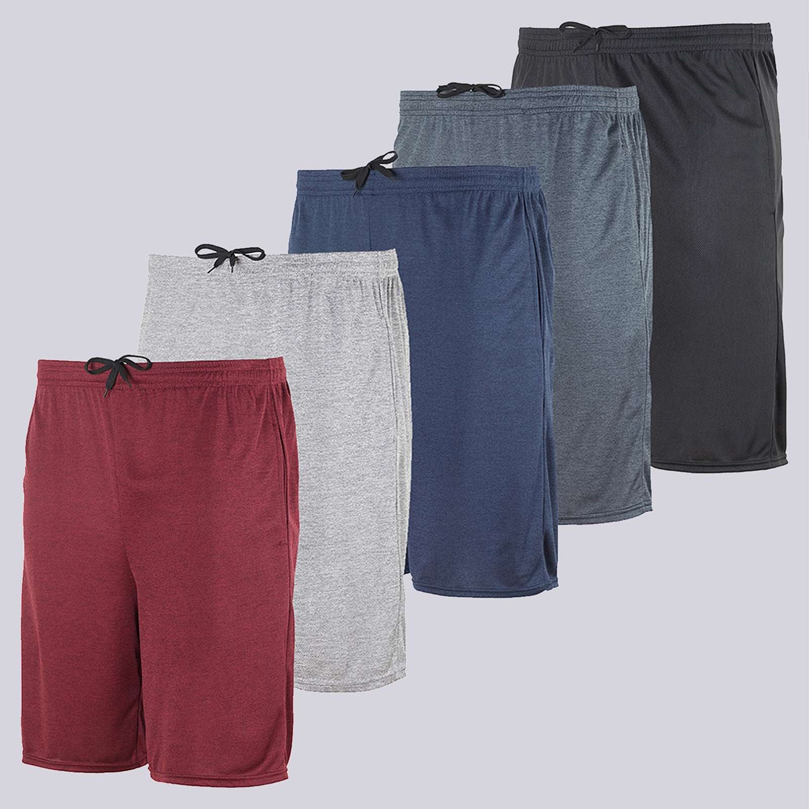 5 Pack: Boys Mesh Active Performance Shorts