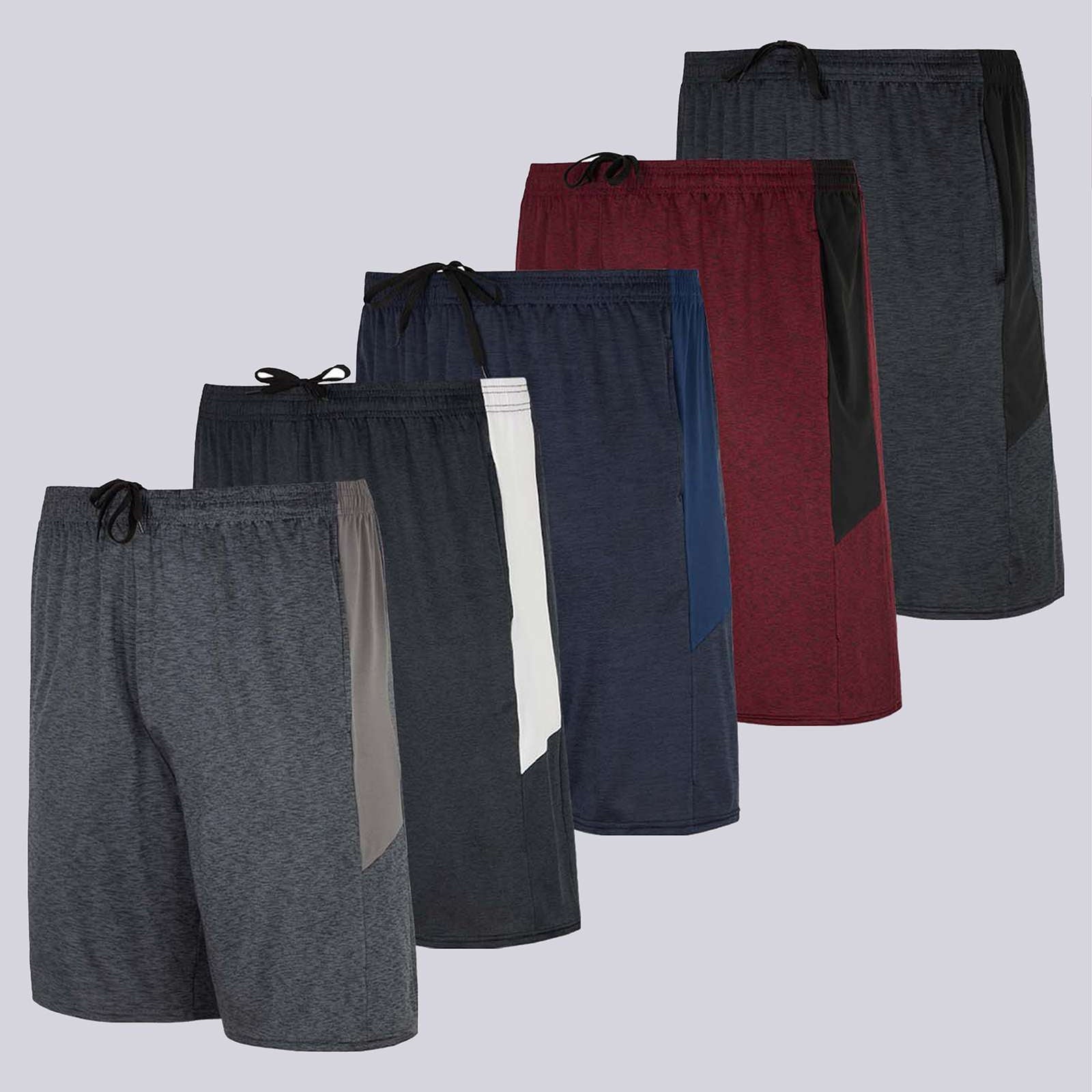 5 Pack: Boys Dry-Fit Active Basketball Shorts