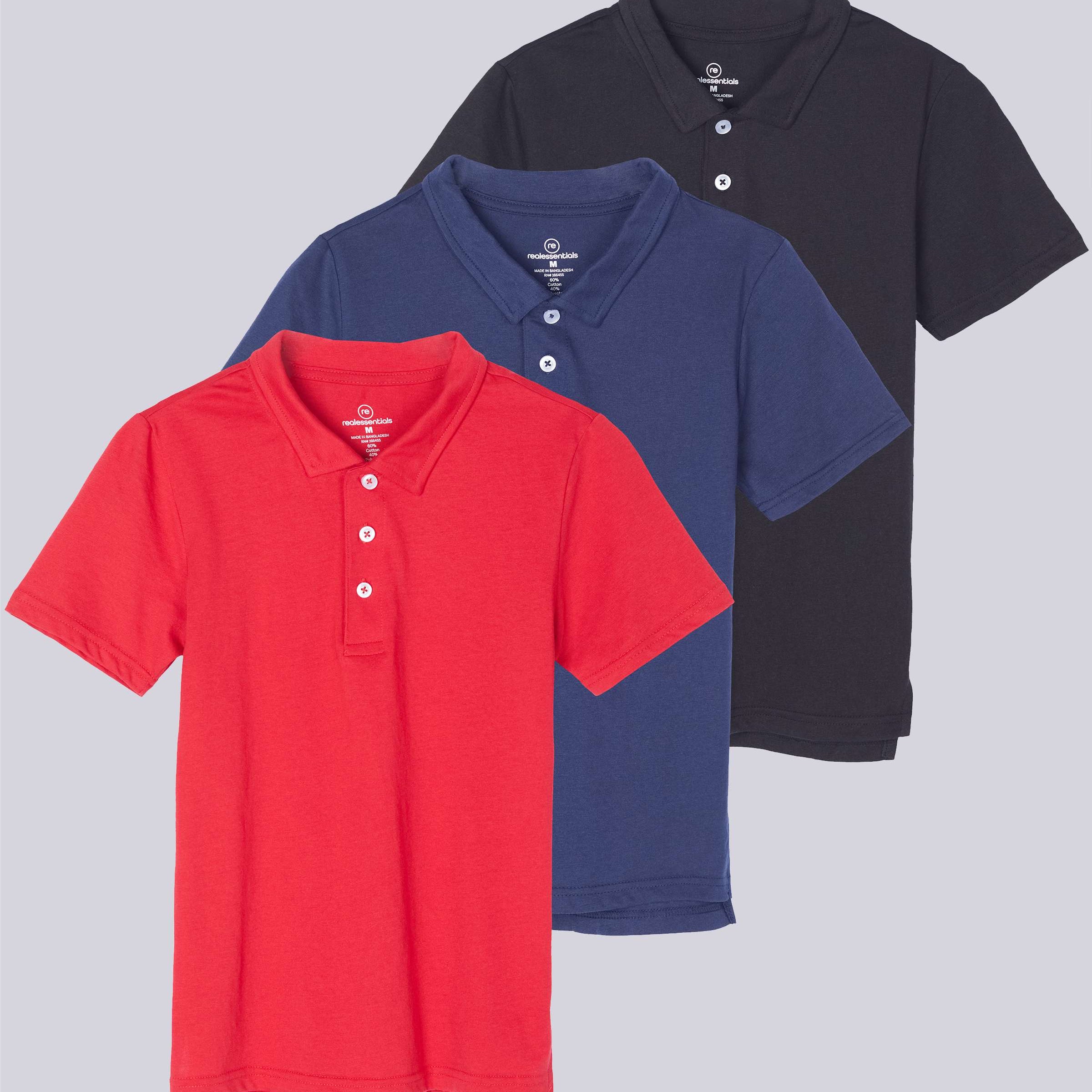 3 Pack: Boys' Jersey Cotton Polo Shirt