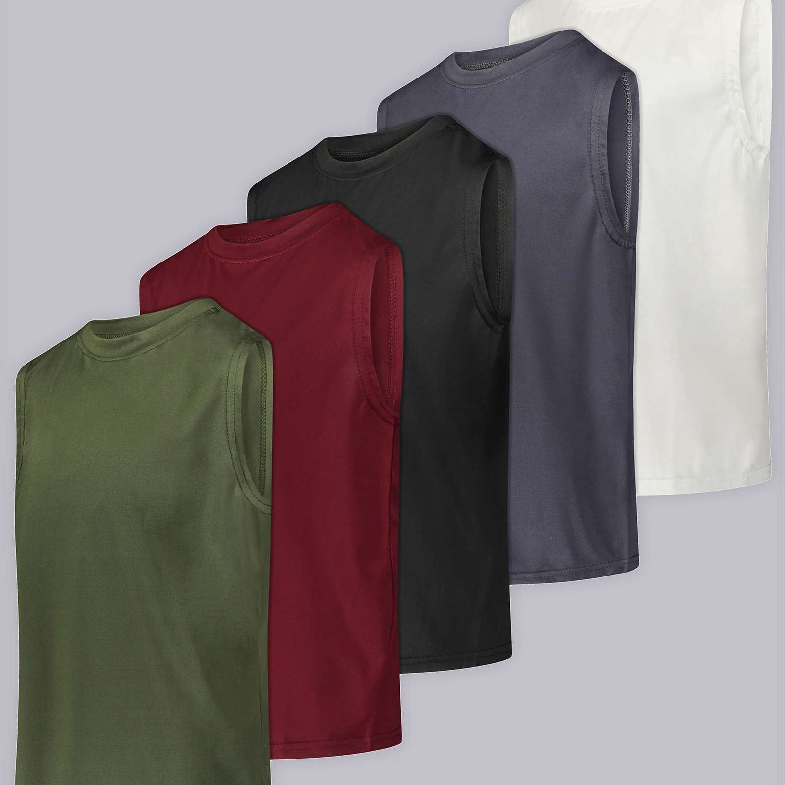 5 Pack: Boys Dry-Fit Active Tank Top