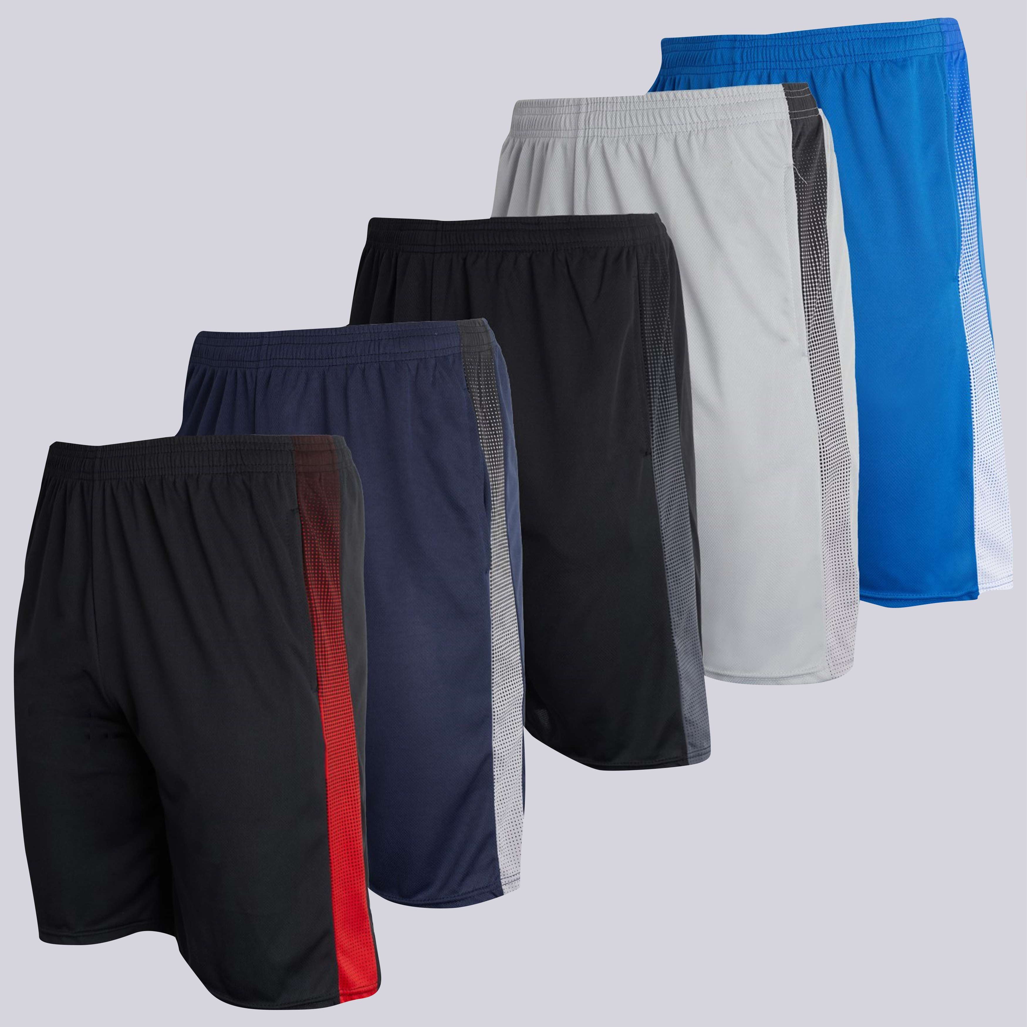 5 Pack: Men's Mesh Athletic Gym Shorts