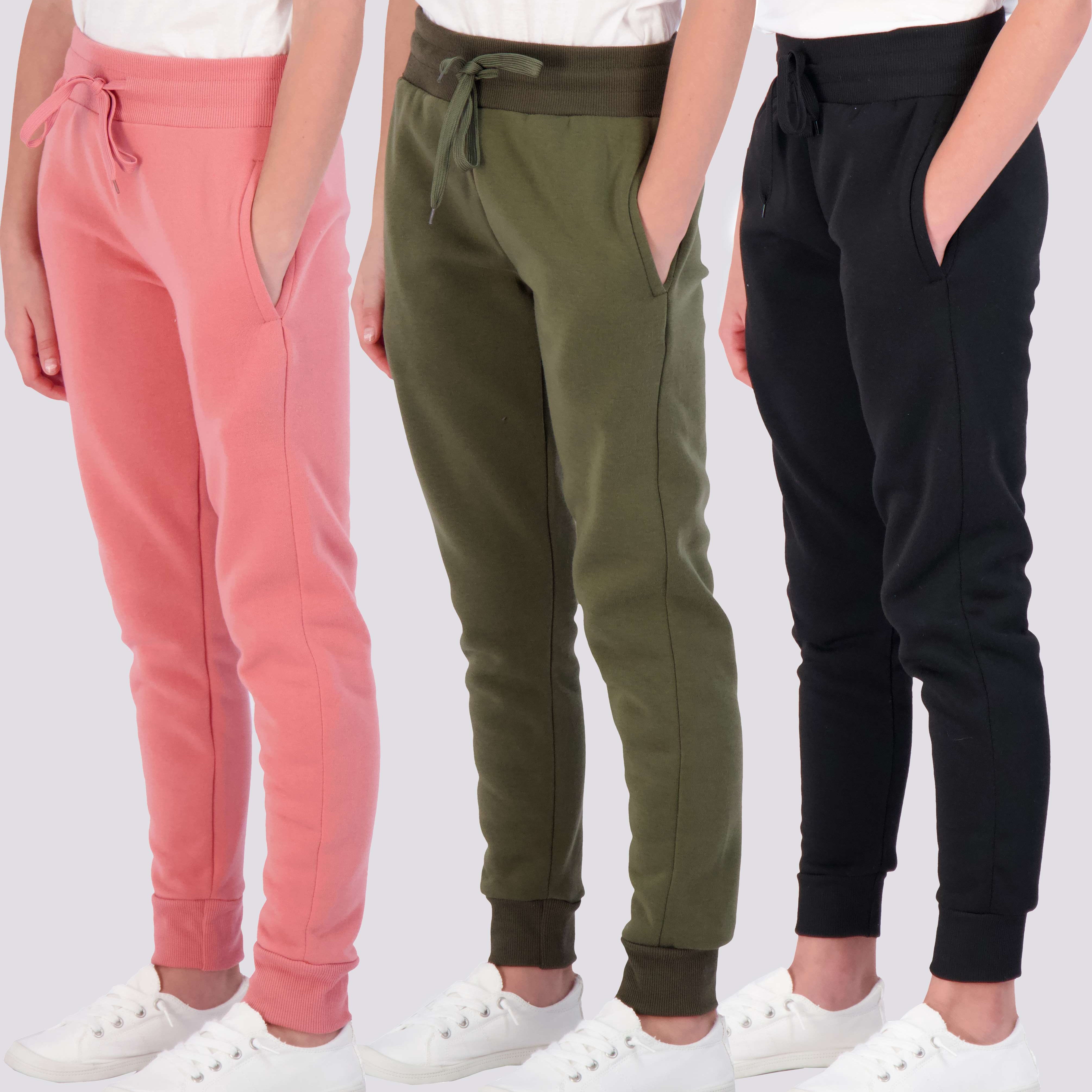3 Pack: Girls Fleece Jogger Sweatpants