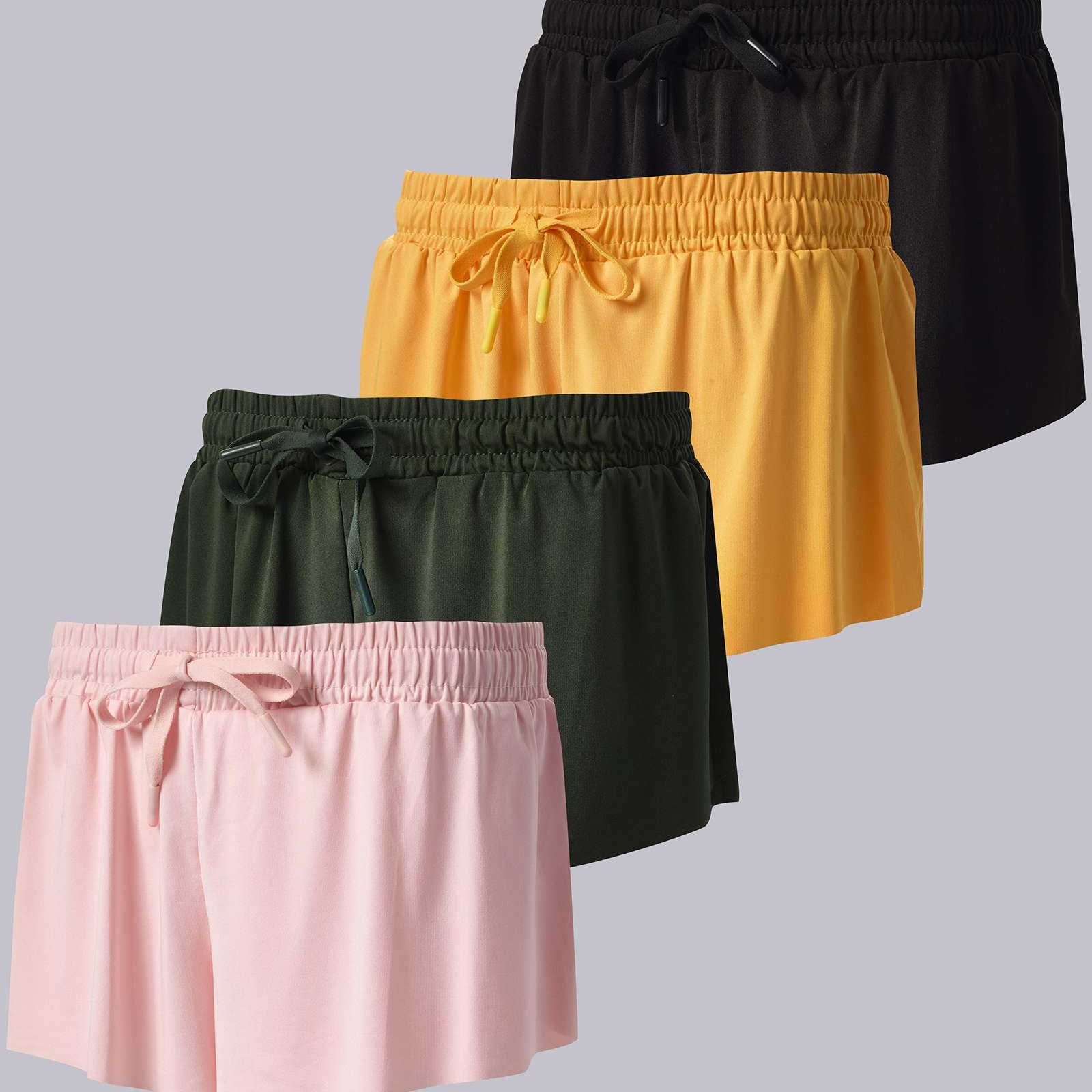 4 Pack: Girls 2-in-1 Flowy Shorts with Spandex Liner Youth Butterfly Skirts - Athletic Dance