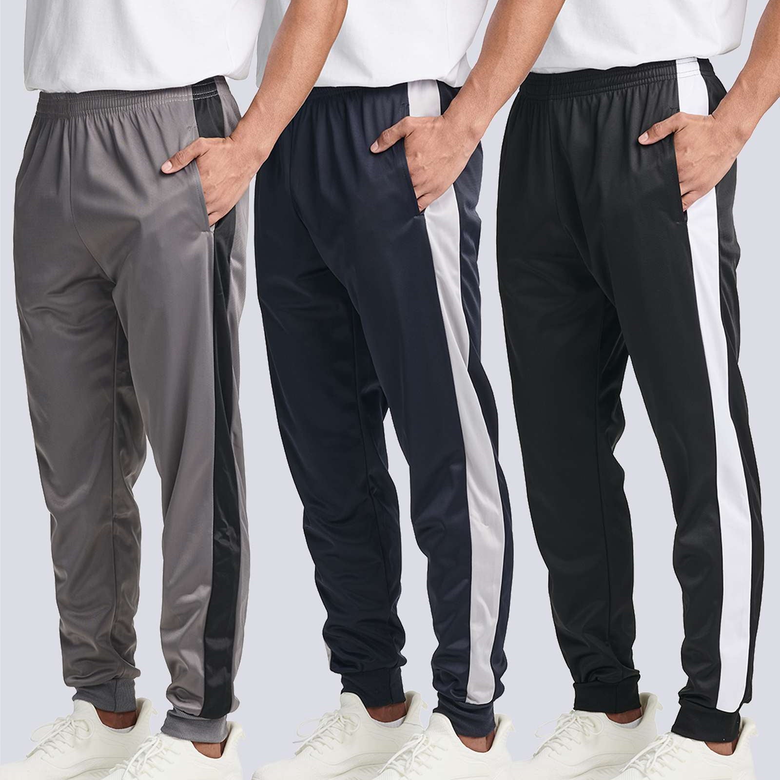 3 Pack: Mens Active Tricot Jogger Sweatpants
