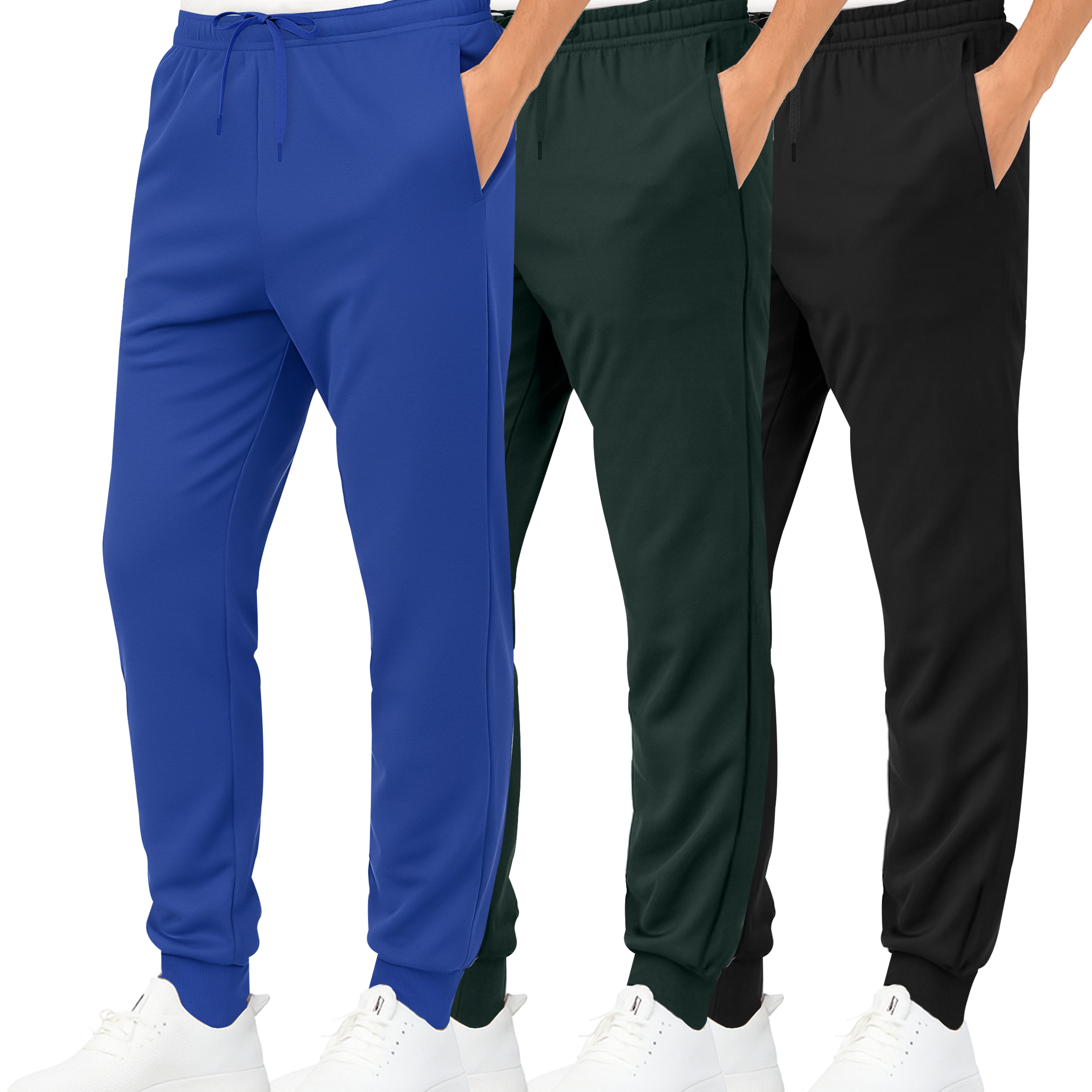 3 Pack: Boys Active Fleece-Lined Tricot Jogger Sweatpants