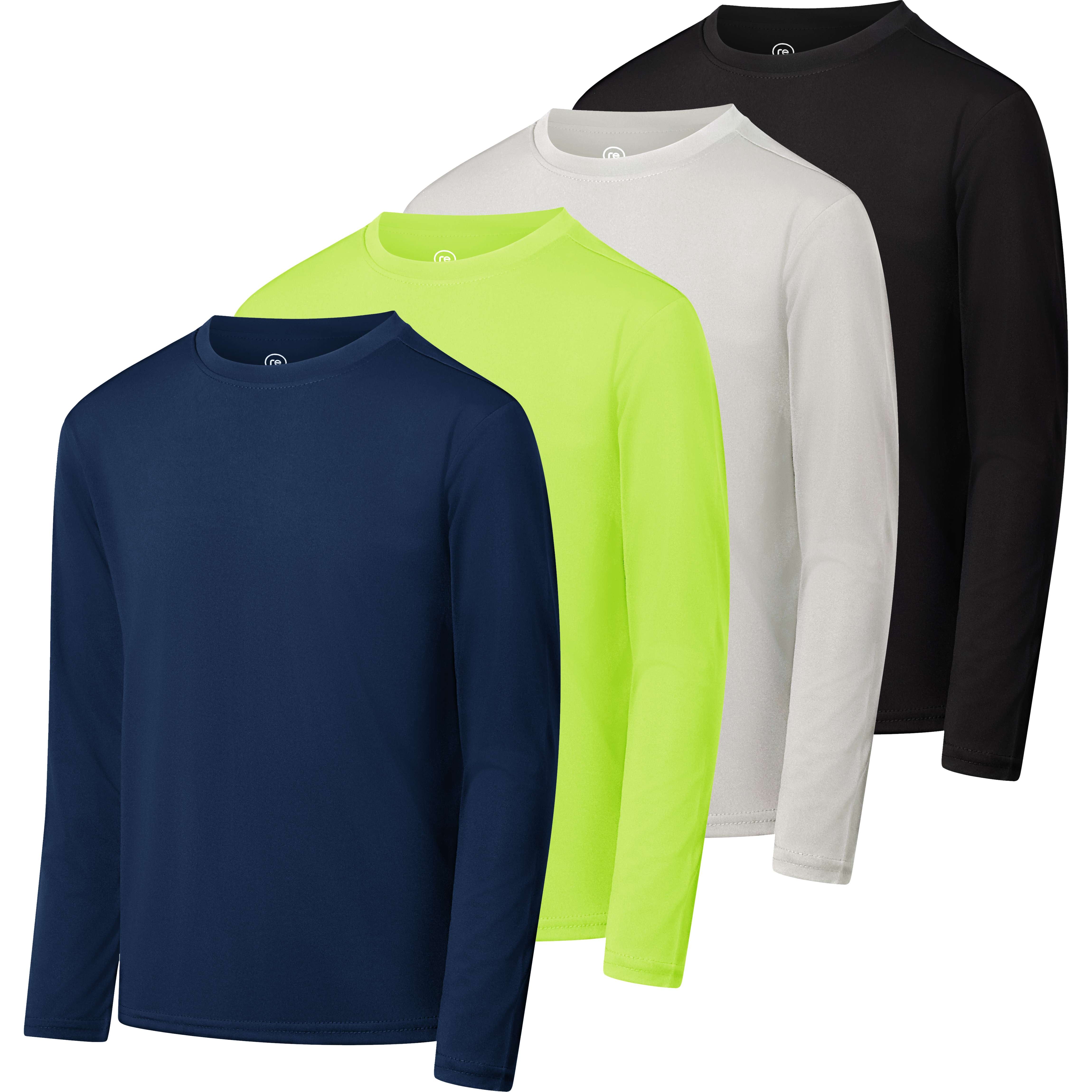 4 Pack: Boys Dry-Fit Active Long-Sleeve T-Shirt
