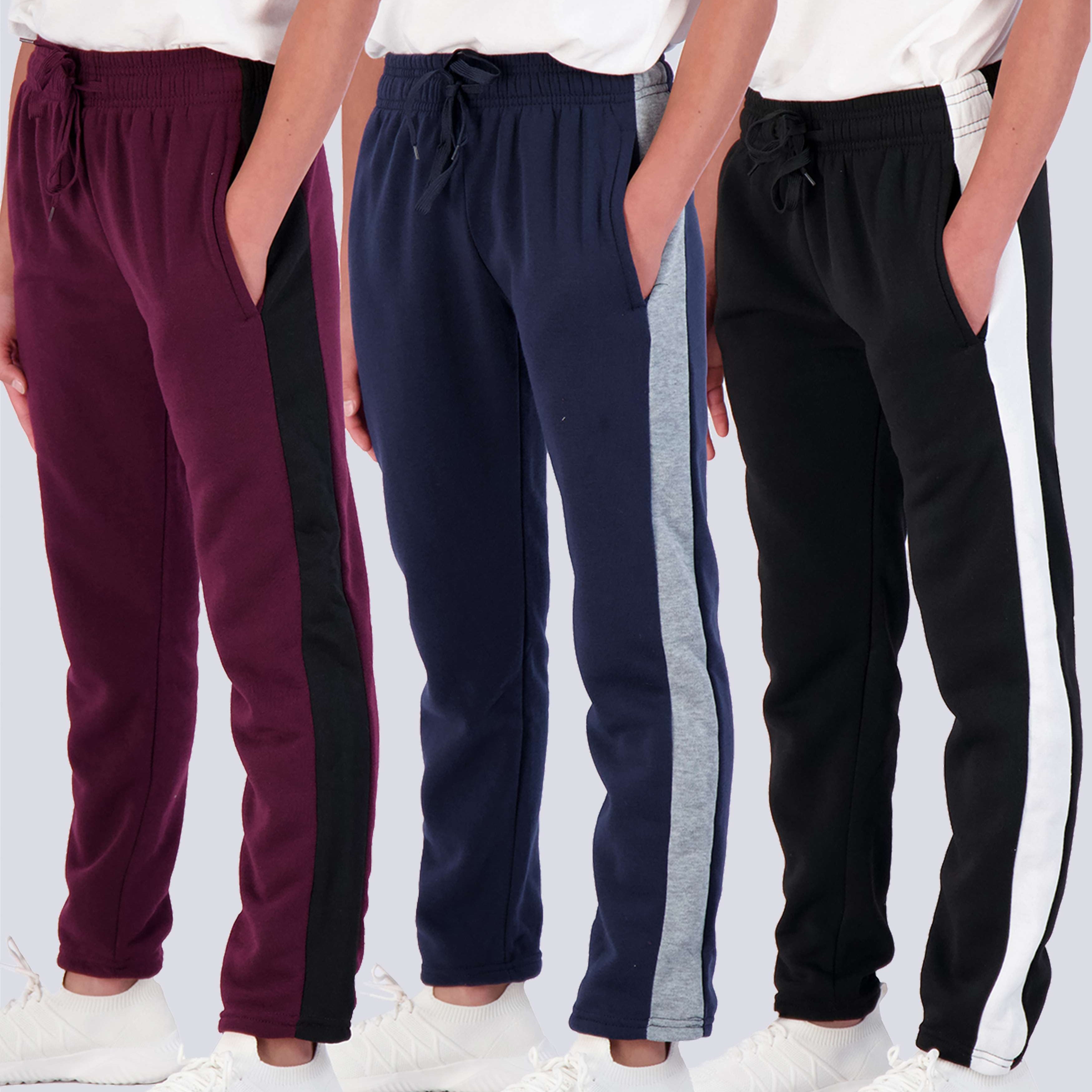 3 Pack: Boys Fleece Open Bottom Sweatpants