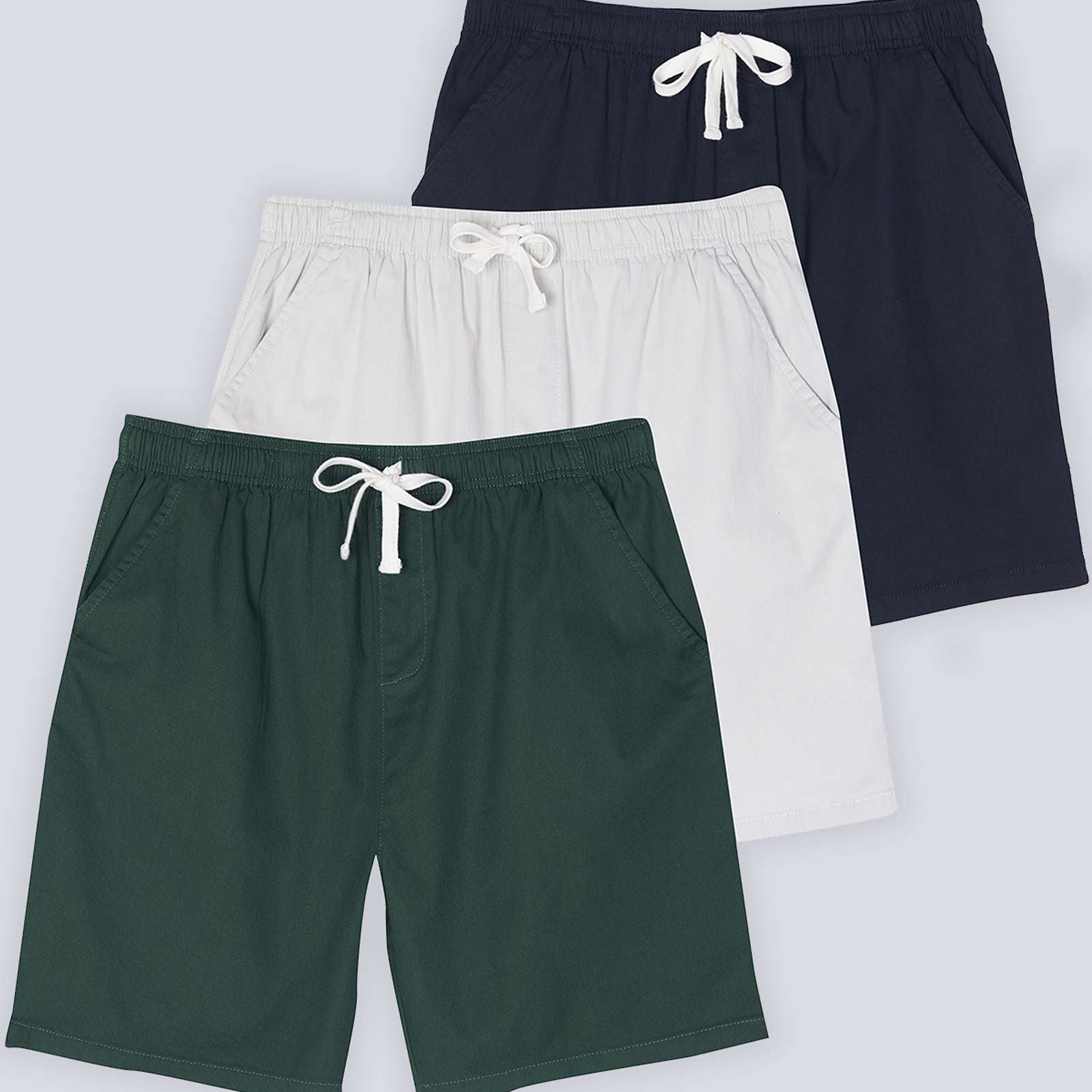 3 Pack: Men's Cotton 7" Walk Short