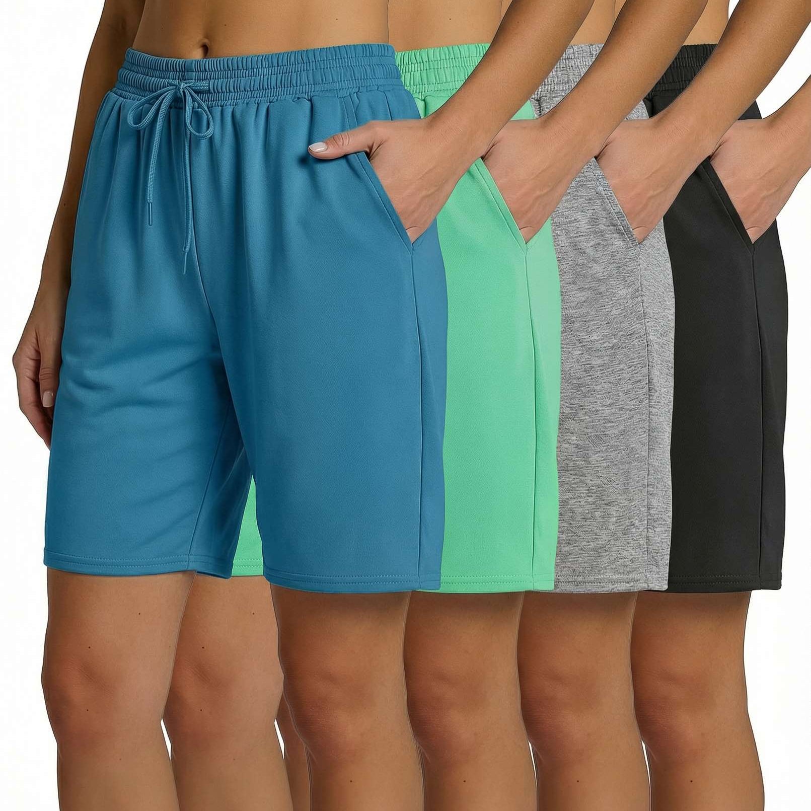 4 Pack: Womens Dry-Fit 7" Bermuda Shorts
