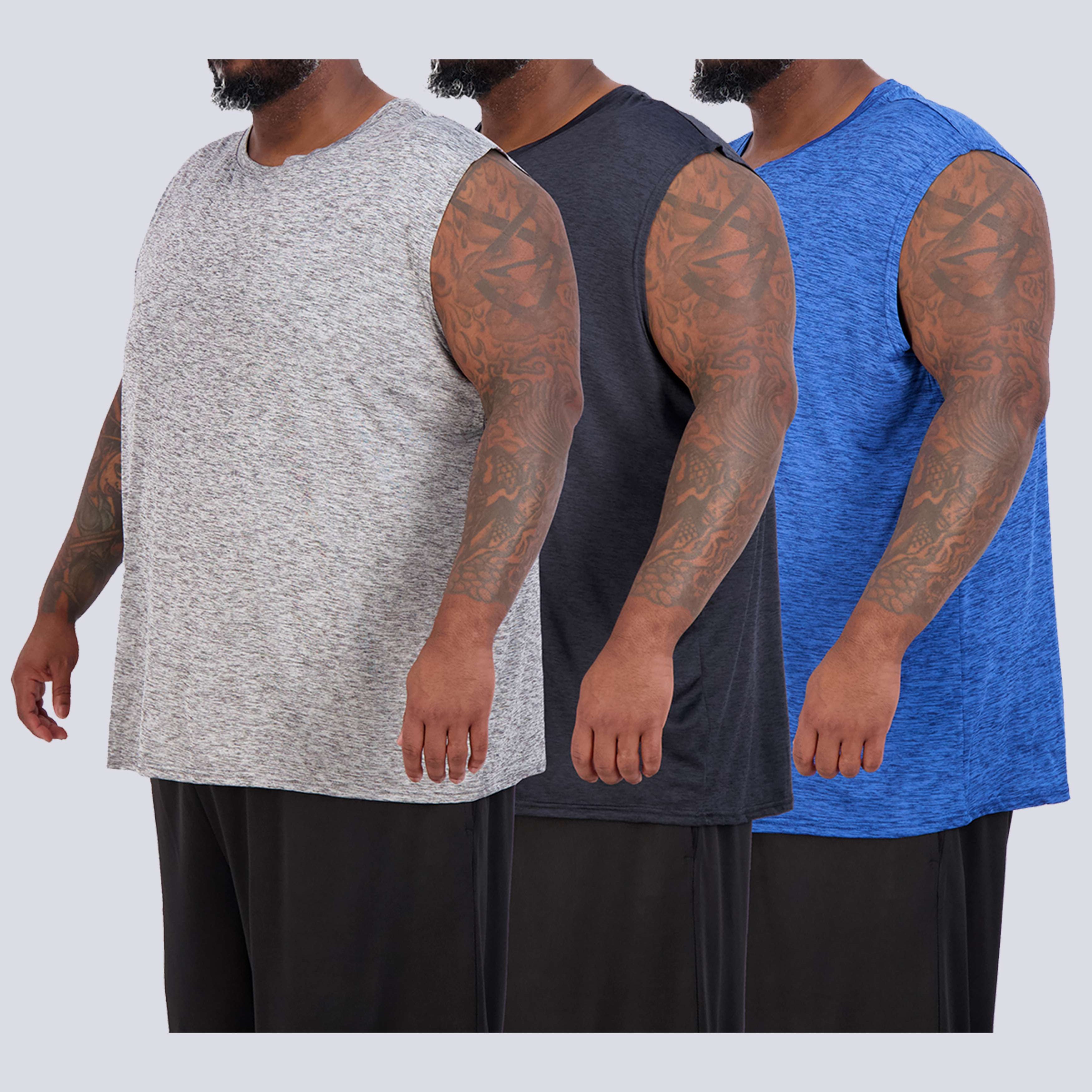 3 Pack: Mens Dry-Fit Active Tech Tank Top