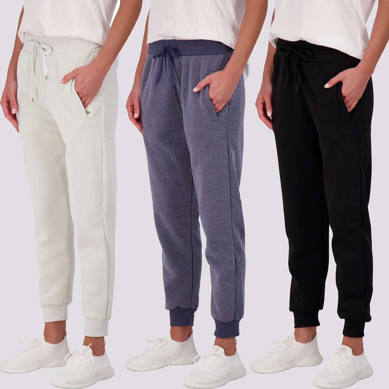 3 Pack: Womens Fleece Jogger Sweatpants