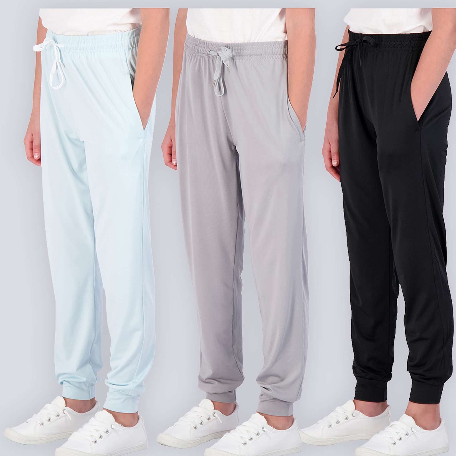 3 Pack: Girls Dry-Fit Active Jogger Sweatpants