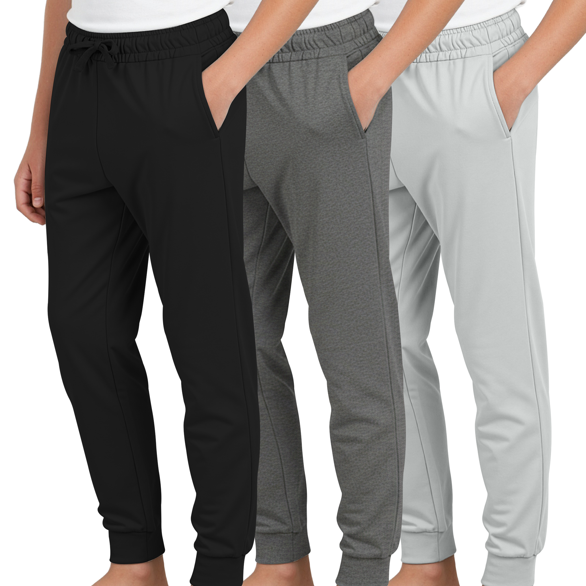 3 Pack: Boys’ Ultra-Soft Jogger Pajama Pants - Kids Lounge Pjs Sleepwear (Size 4-18)