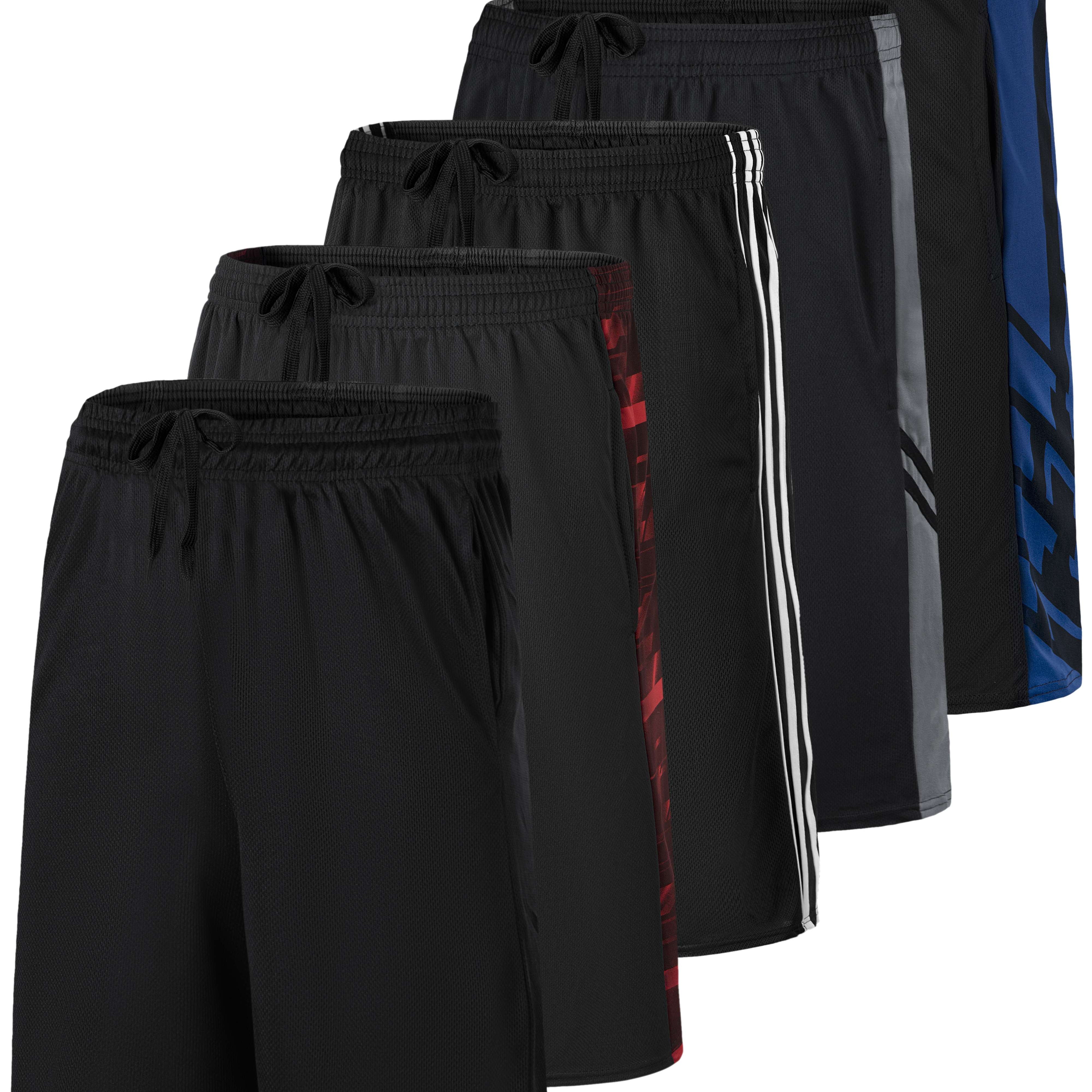 5 Pack: Men's Mesh Athletic Gym Shorts