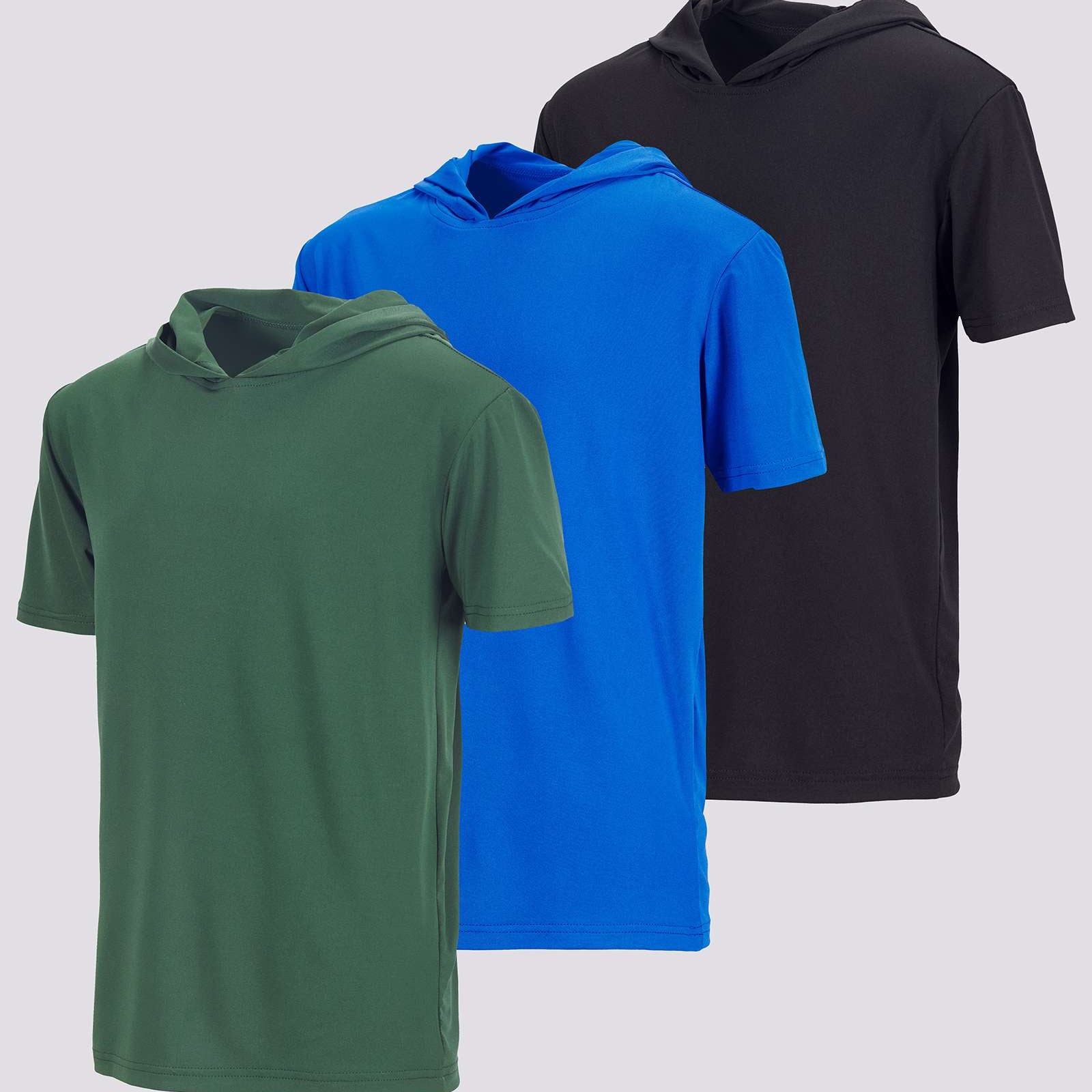 3 Pack: Boys' Dry-Fit Short Sleeve Workout Hoodie