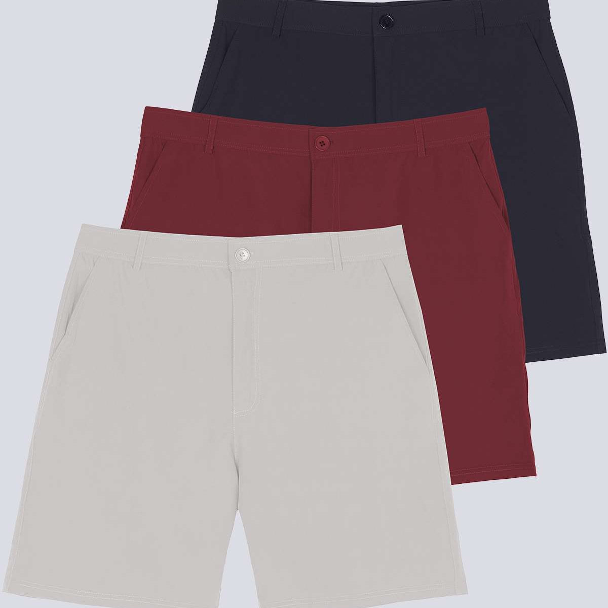 3 Pack: Men's 7" Golf Shorts
