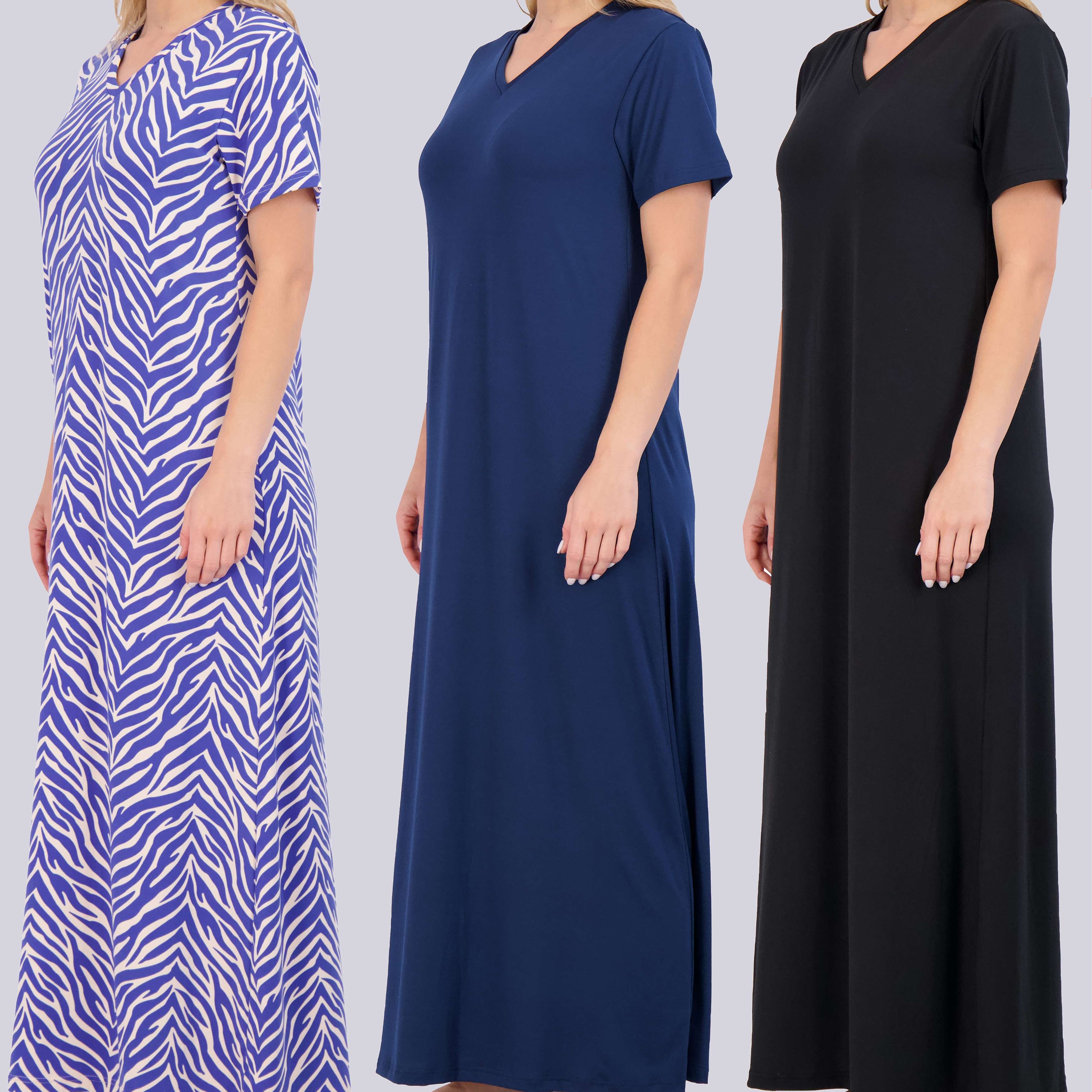 3 Pack: Women's Soft Maxi Nightshirt (Available in Plus Size)