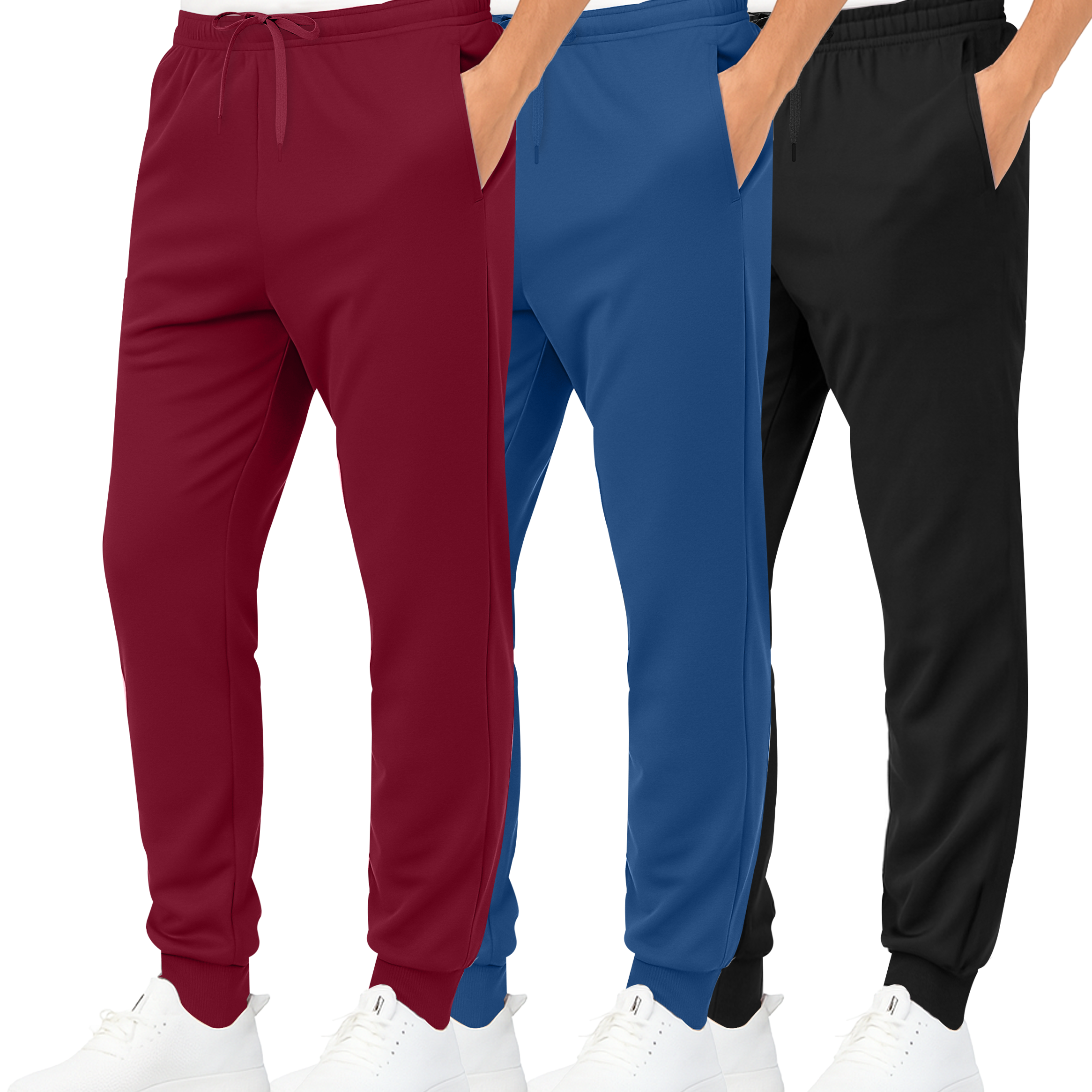 3 Pack: Boys Active Fleece-Lined Tricot Jogger Sweatpants