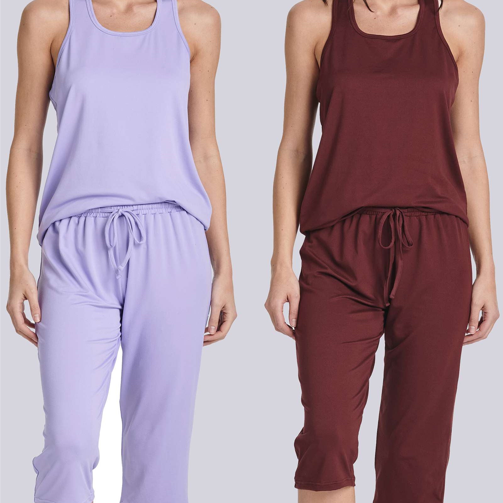 2 Pack: Women's Pajama Set Tank Top and Capri Pants