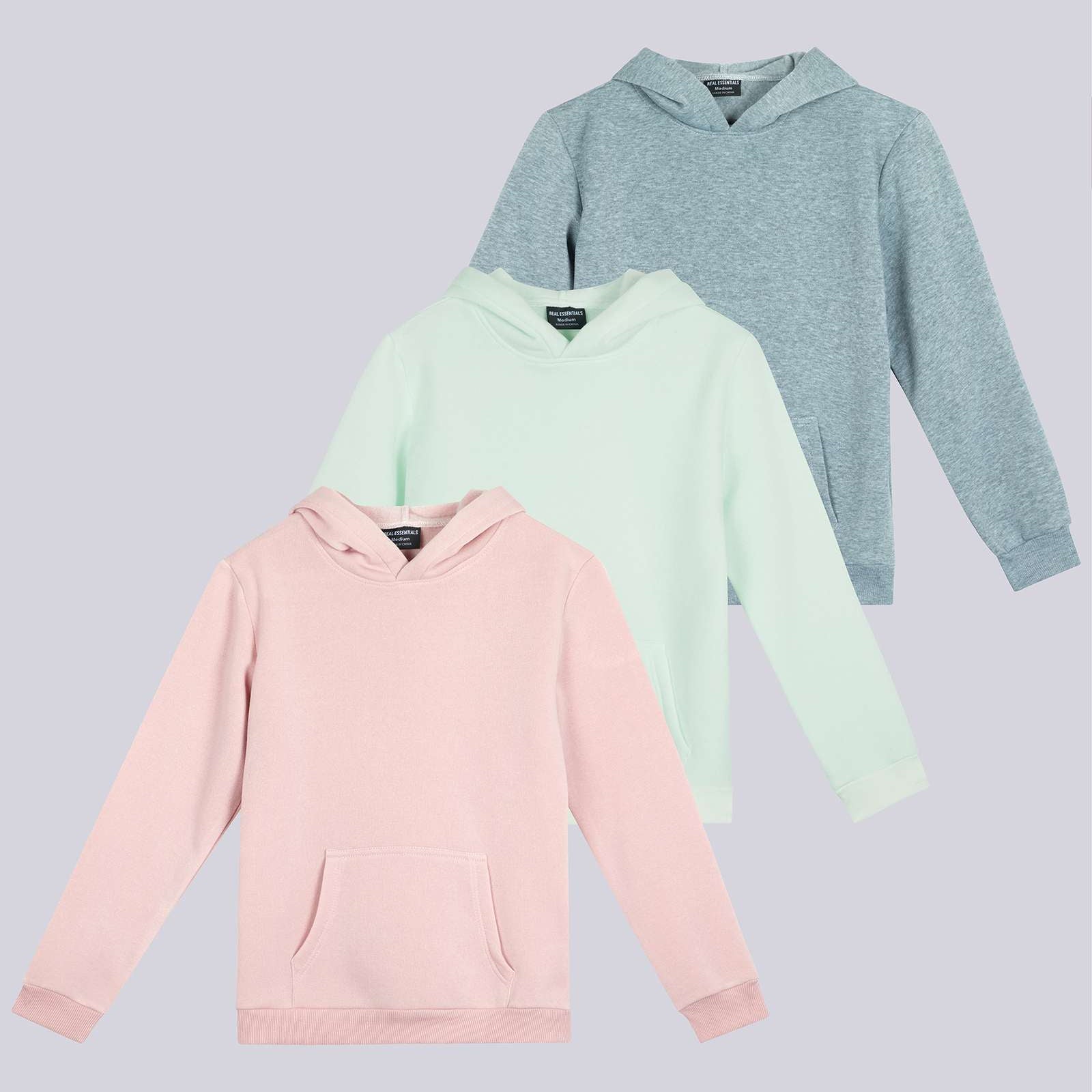 3 Pack: Girls Fleece Pullover Hoodie Sweatshirt