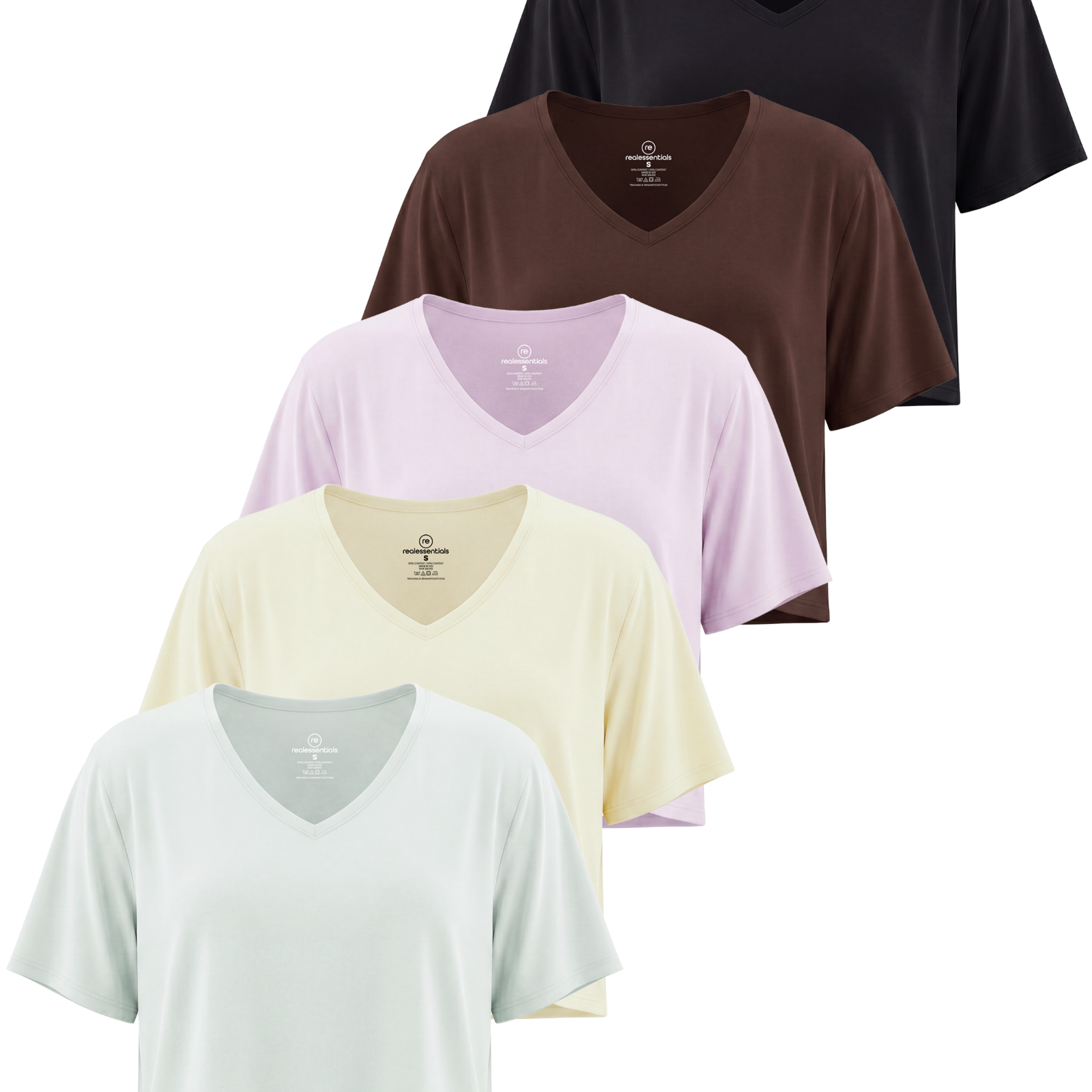 5 Pack: Women's Dry-Fit Short Sleeve V-Neck Crop Top