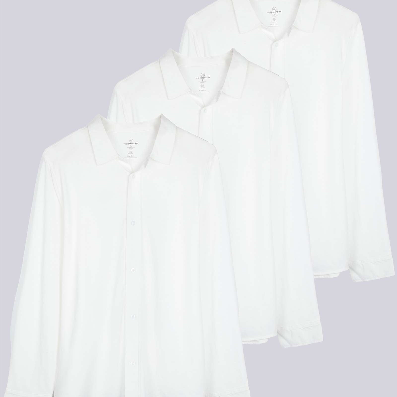 3 Pack: Men's Long Sleeve Button Down Shirt