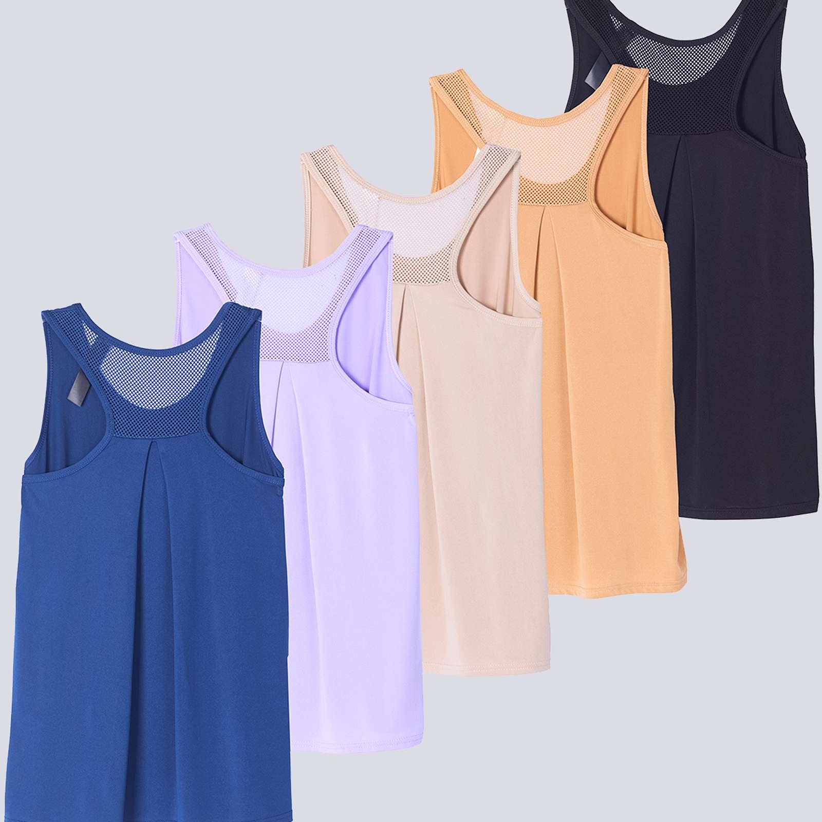 5 Pack: Women's Racerback Workout Tank Top