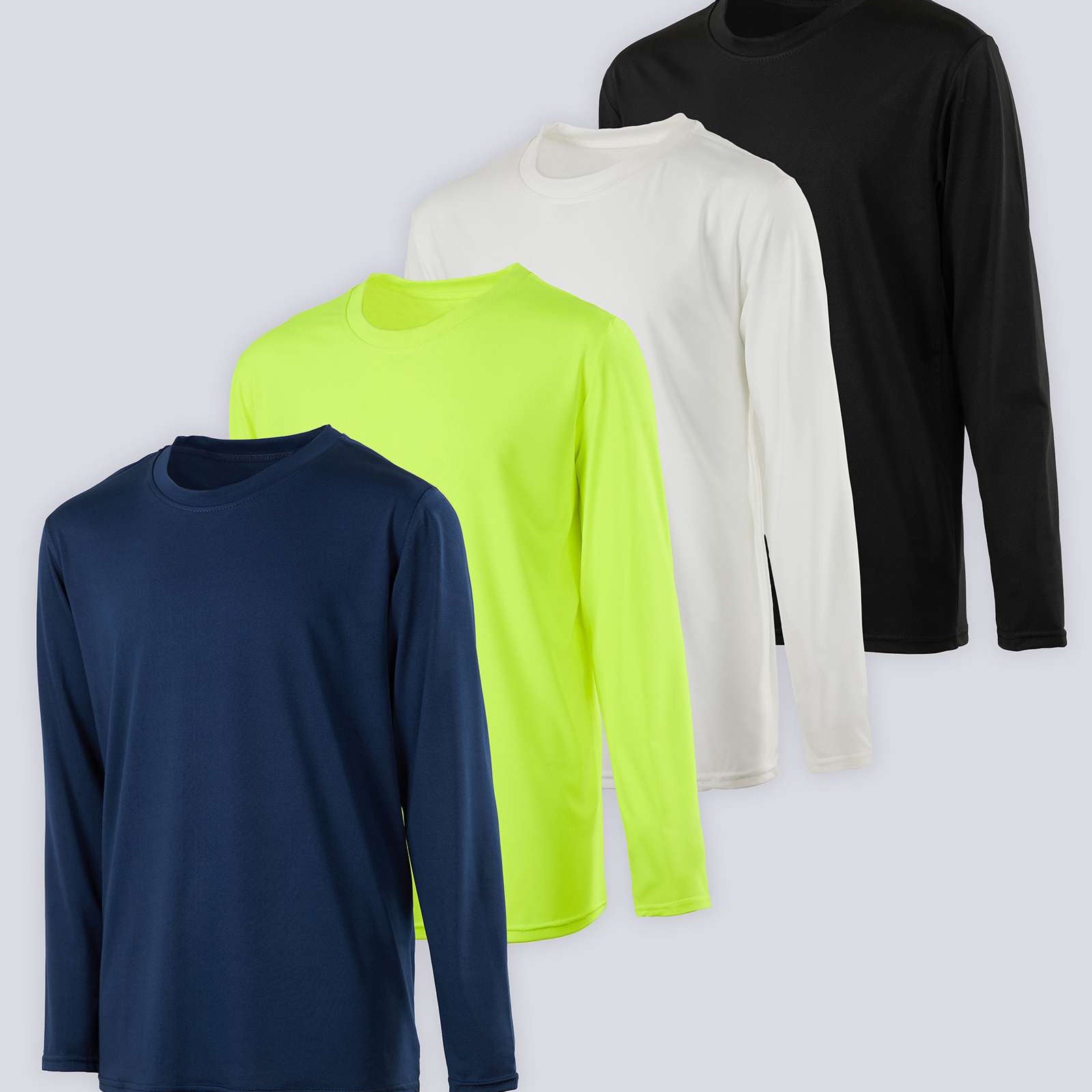 4 Pack: Boys Dry-Fit Active Long-Sleeve T-Shirt