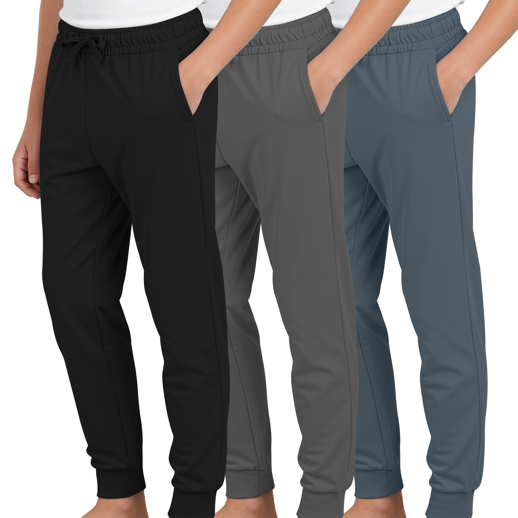 3 Pack: Boys’ Ultra-Soft Jogger Pajama Pants - Kids Lounge Pjs Sleepwear (Size 4-18)