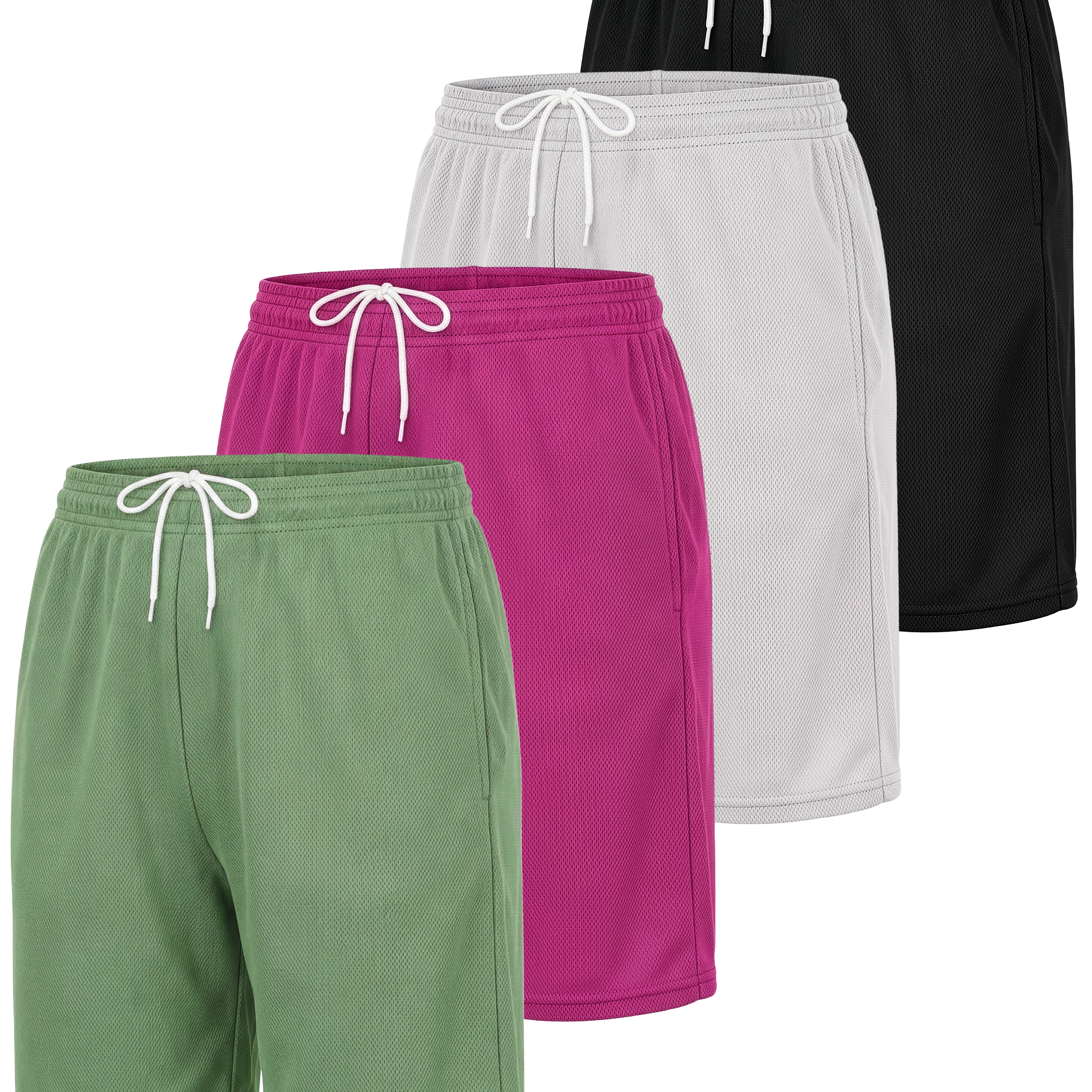 4 Pack: Women's 7" Mesh Quick-Dry Bermuda Shorts