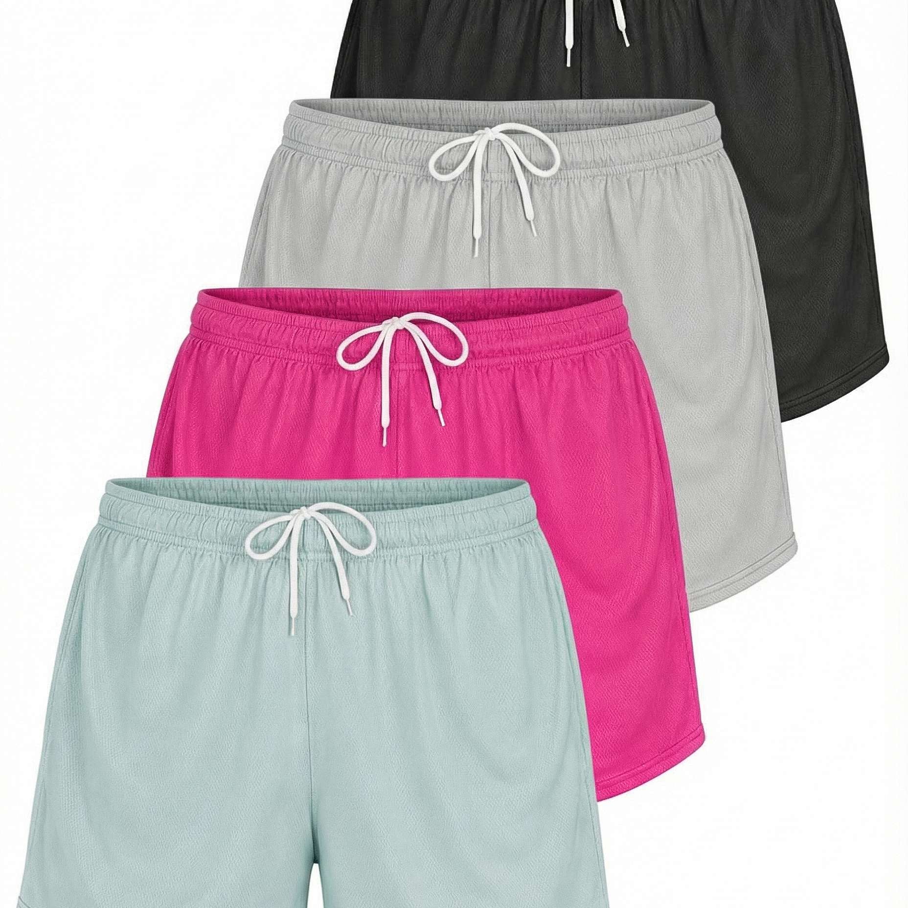 4 Pack: Womens Active Mesh Shorts