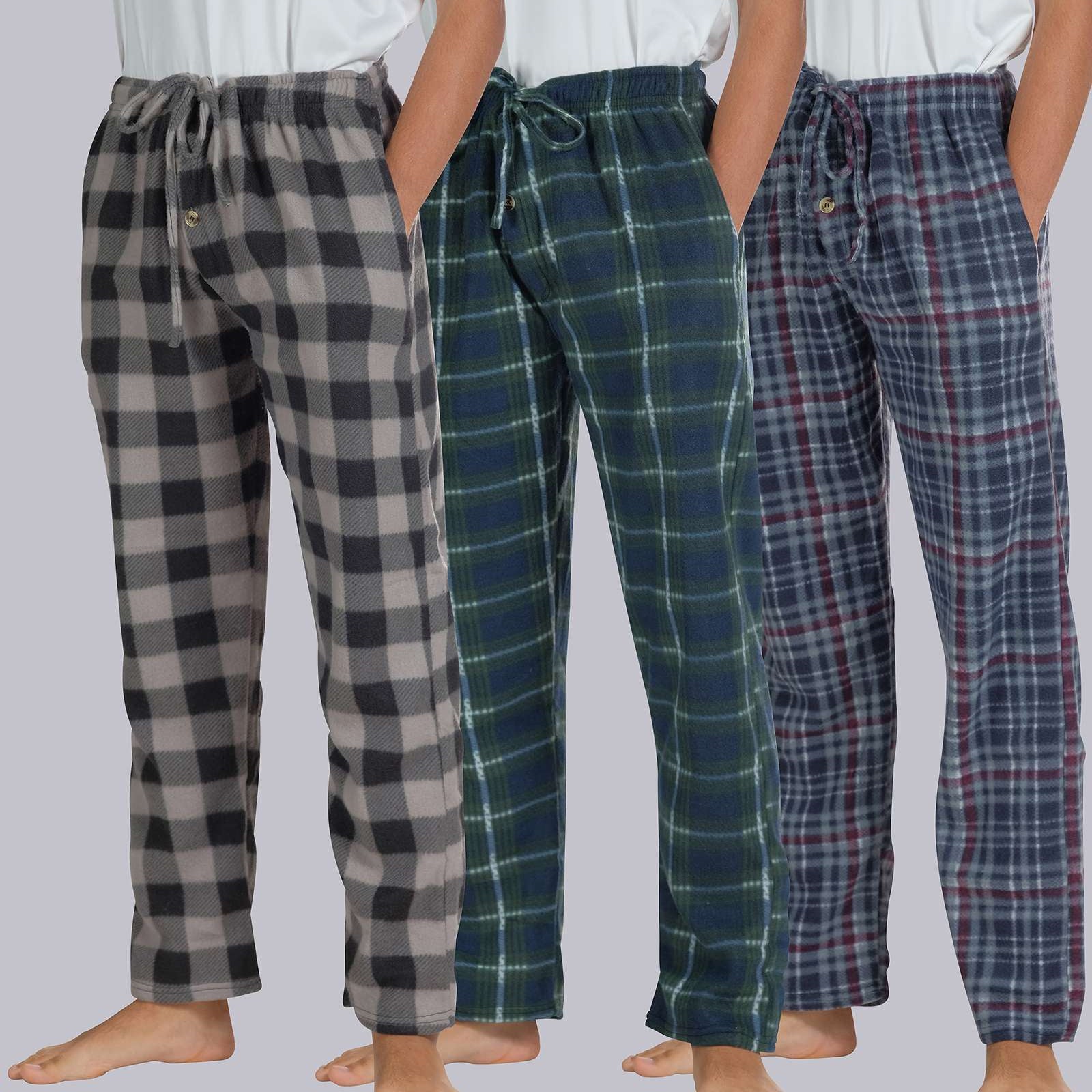 3 Pack: Boys Fleece Pajama Pant Lounge Bottoms