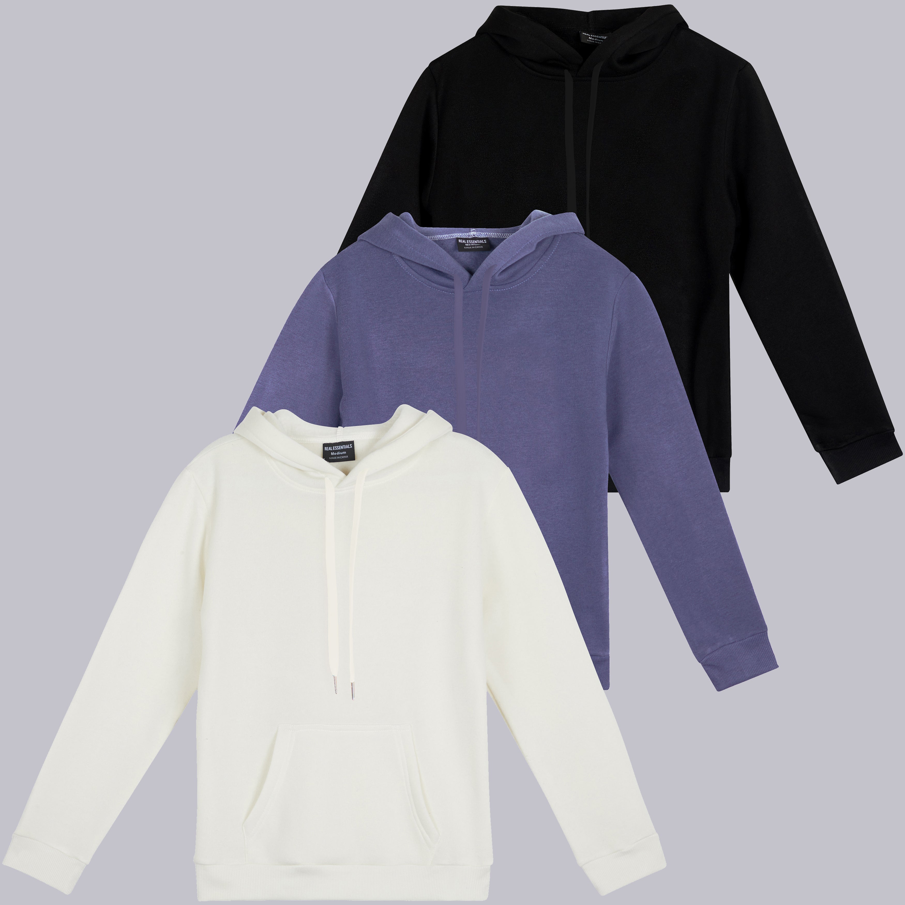 3 Pack: Womens Fleece Pullover Hoodie Sweatshirt