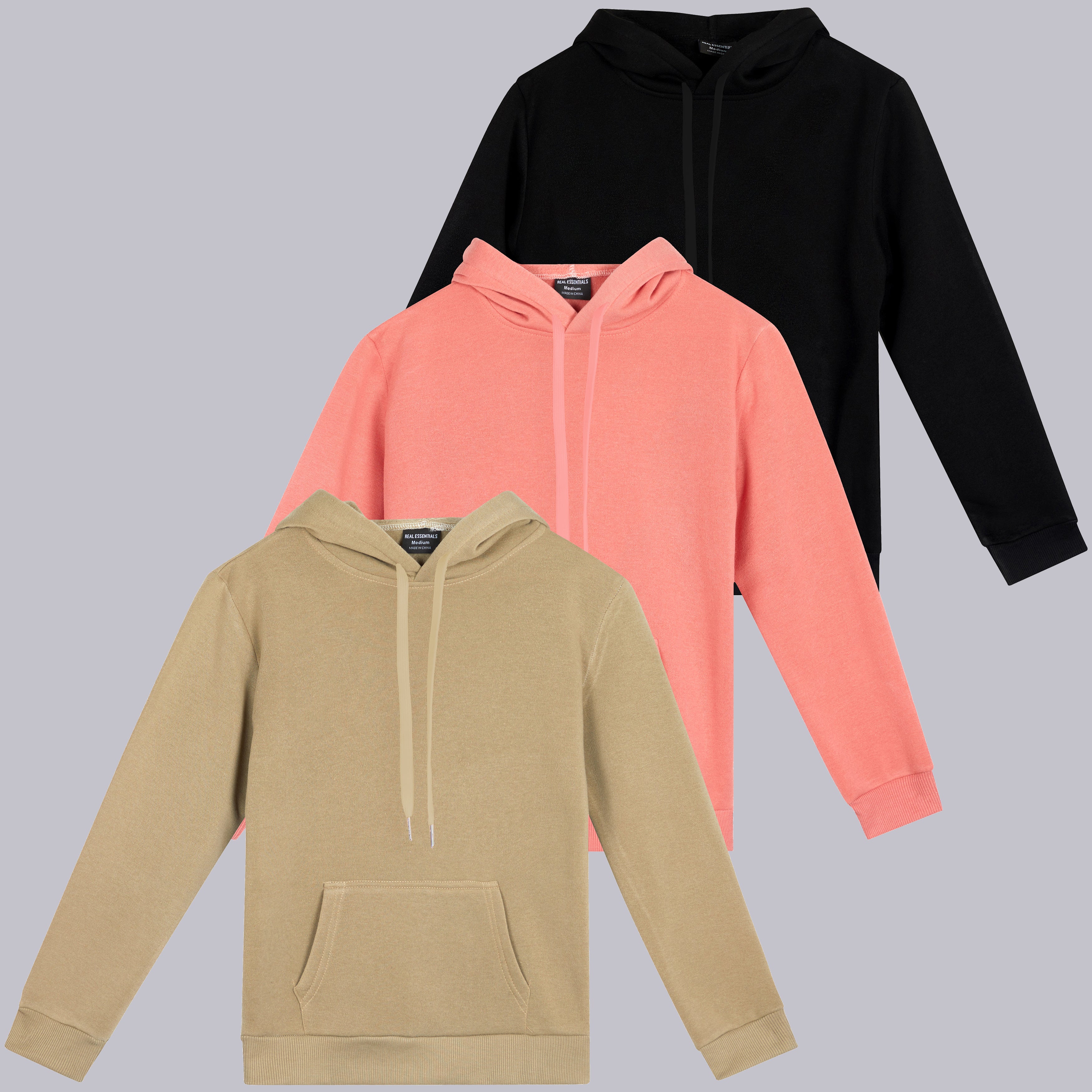 3 Pack: Womens Fleece Pullover Hoodie Sweatshirt