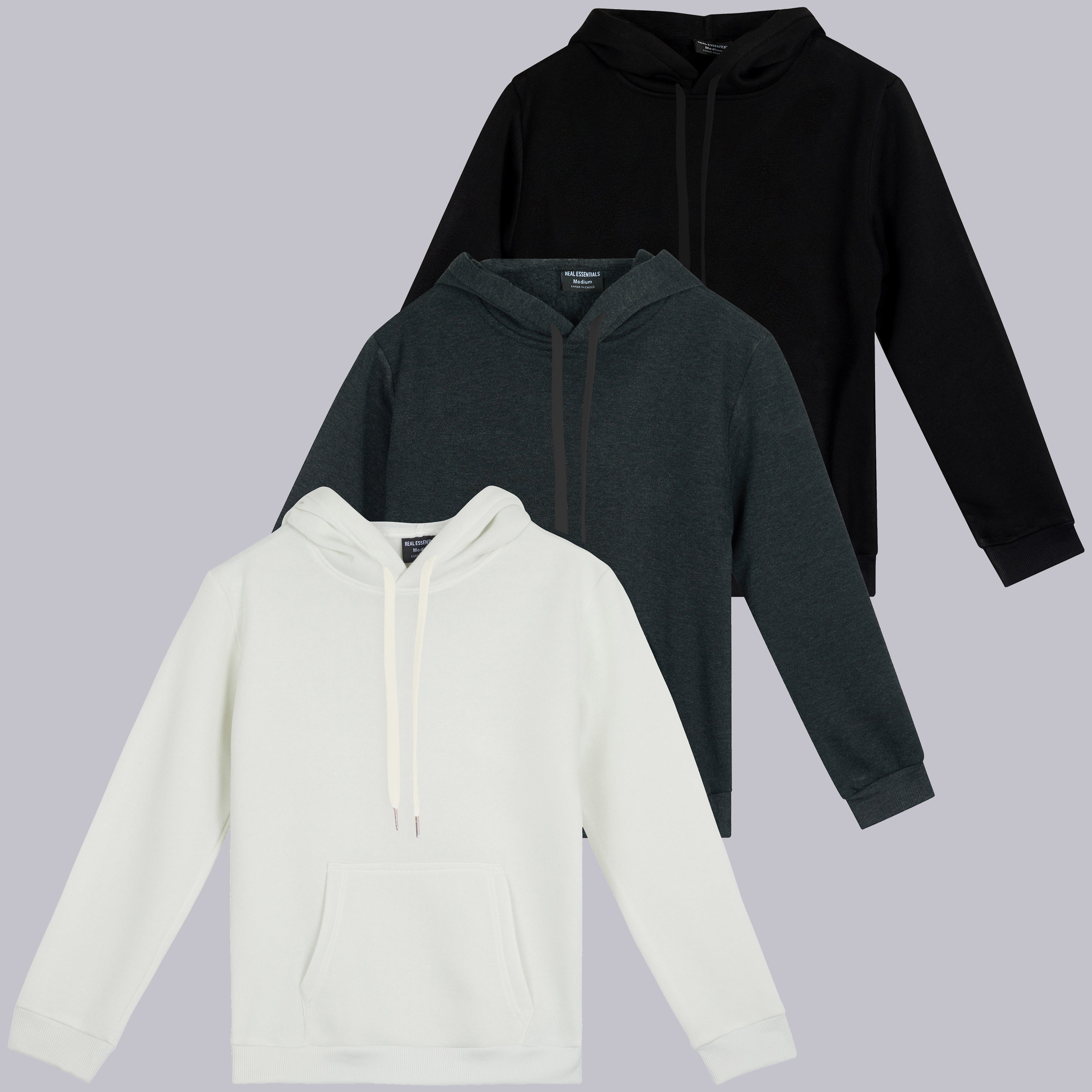 3 Pack: Womens Fleece Pullover Hoodie Sweatshirt