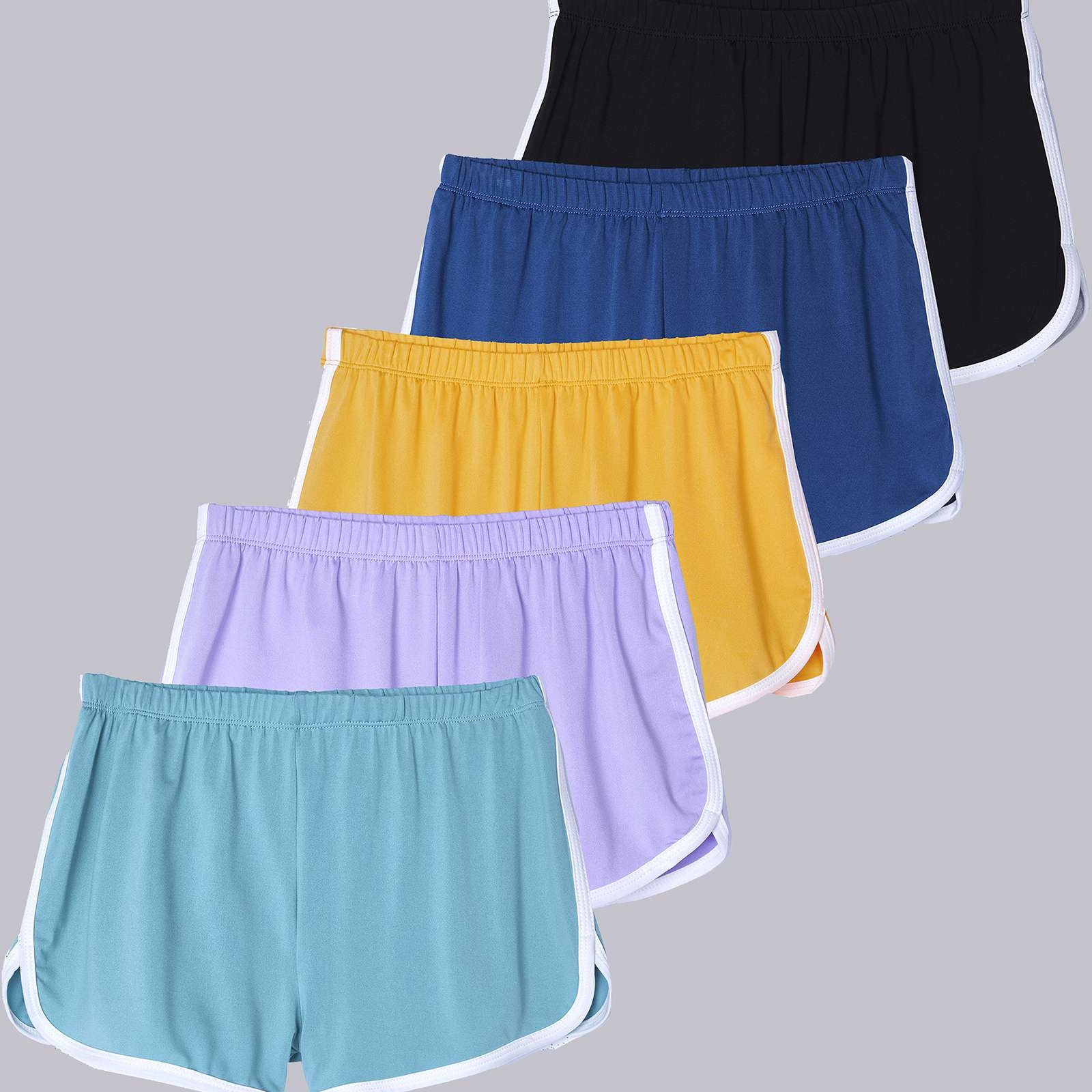 5 Pack: Girls' Dry-Fit Dolphin Shorts