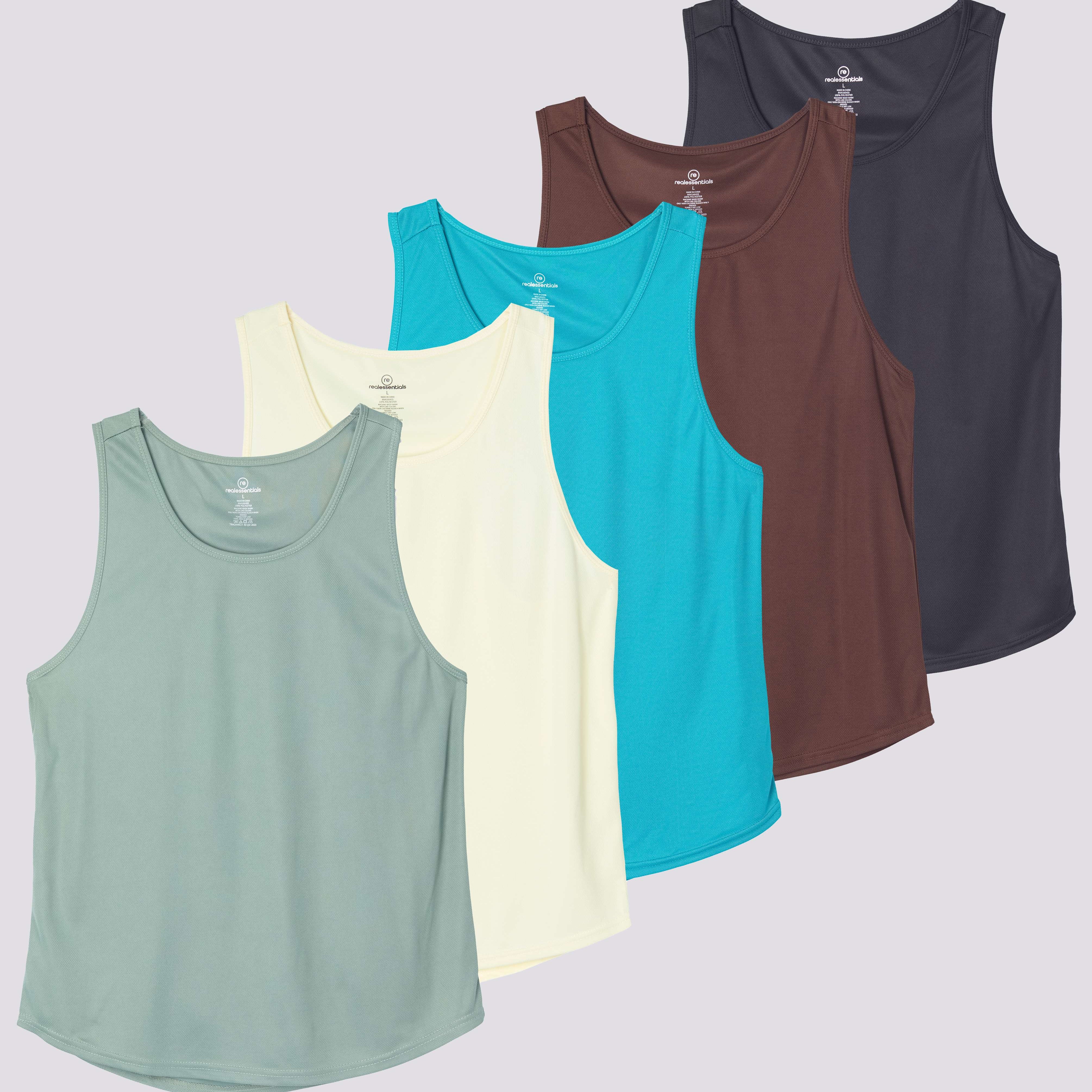 5 Pack: Men's Mesh Y-Back Muscle Tank Top (Available in Big & Tall)