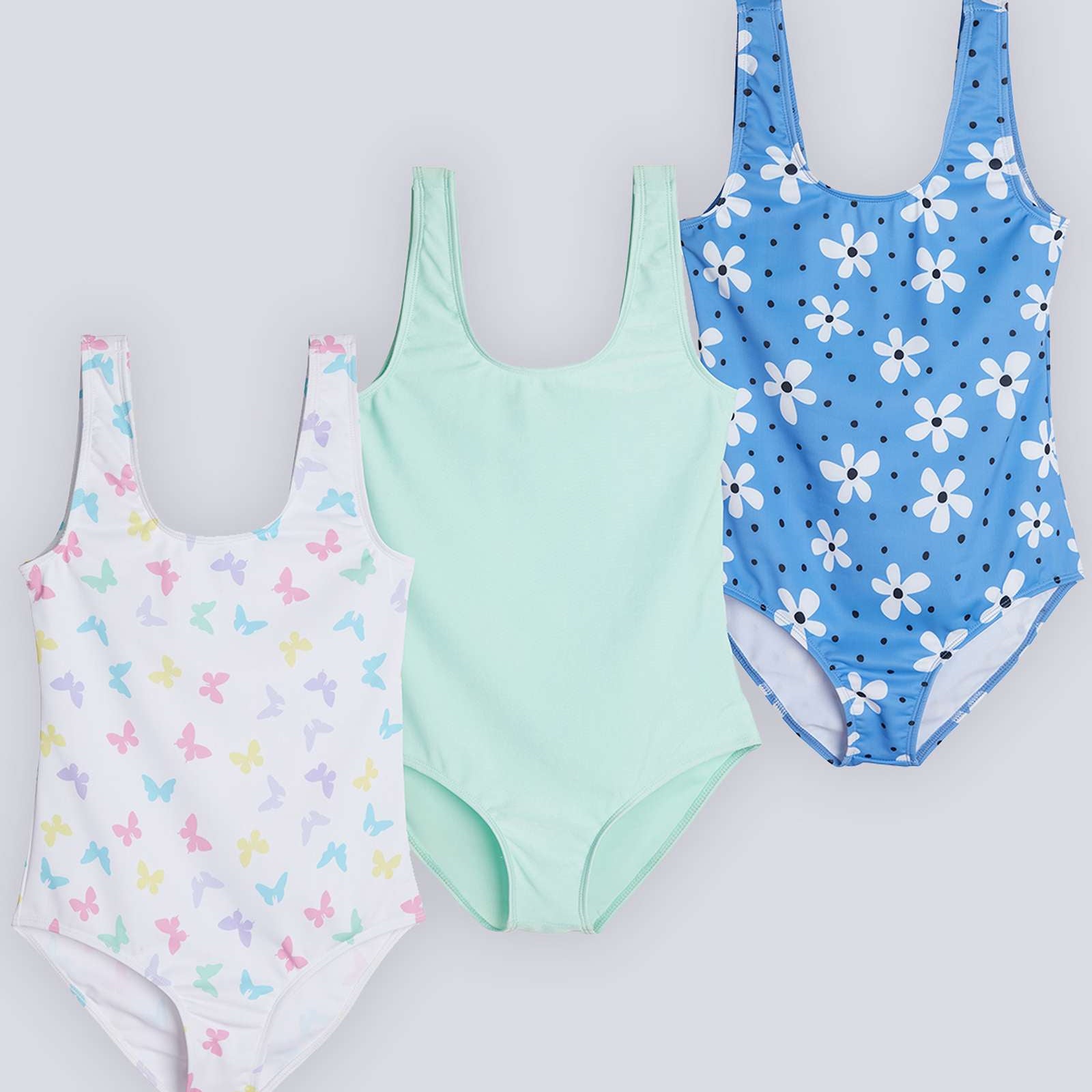3 Pack: Girls' Surf One Piece Swimsuit