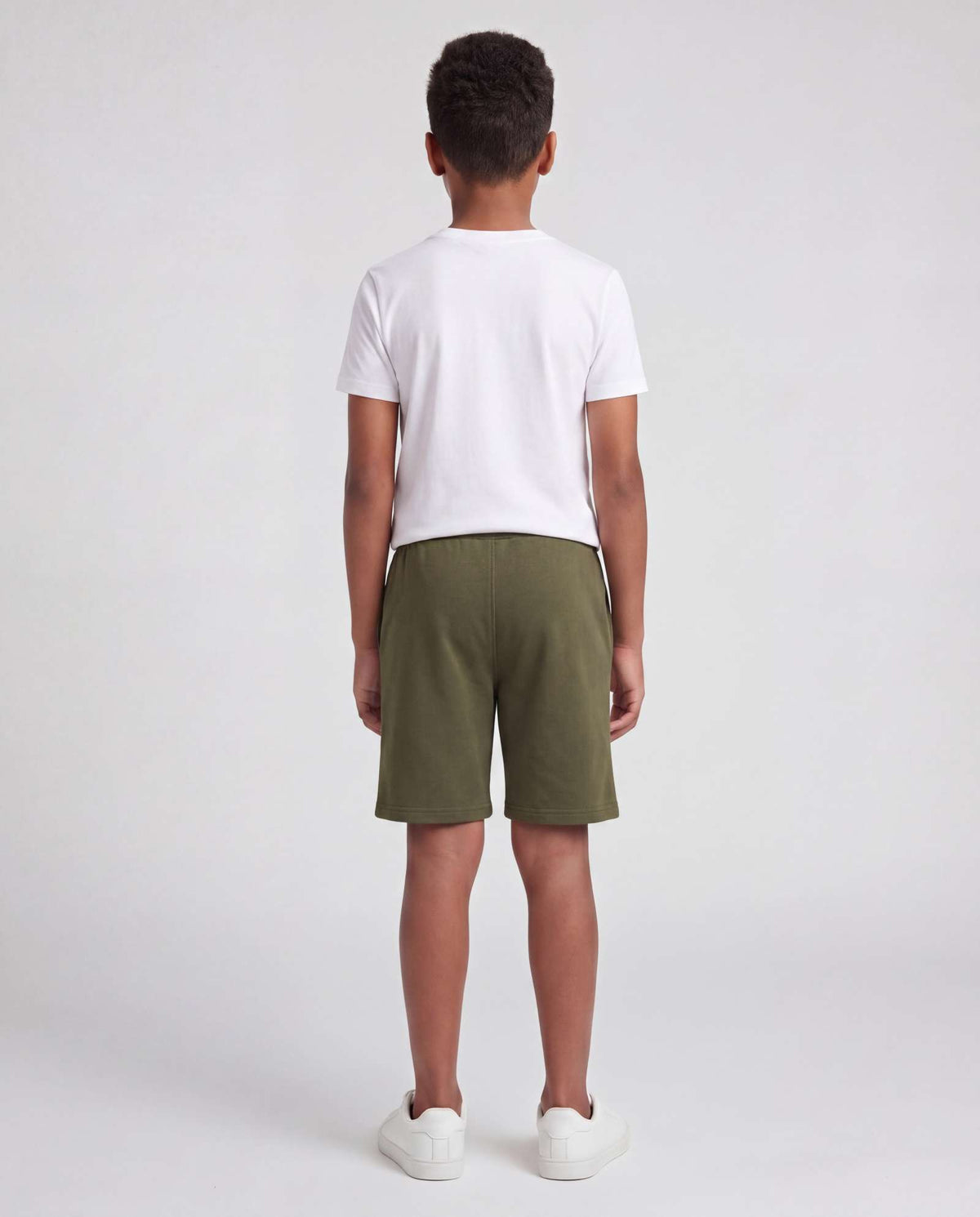 Real Essentials 3 Pack Boys' Fleece Shorts Athletic Gym Kids Teens Pajama Sleep Pockets - Solid Black, Solid Martini Olive, Solid Sleet