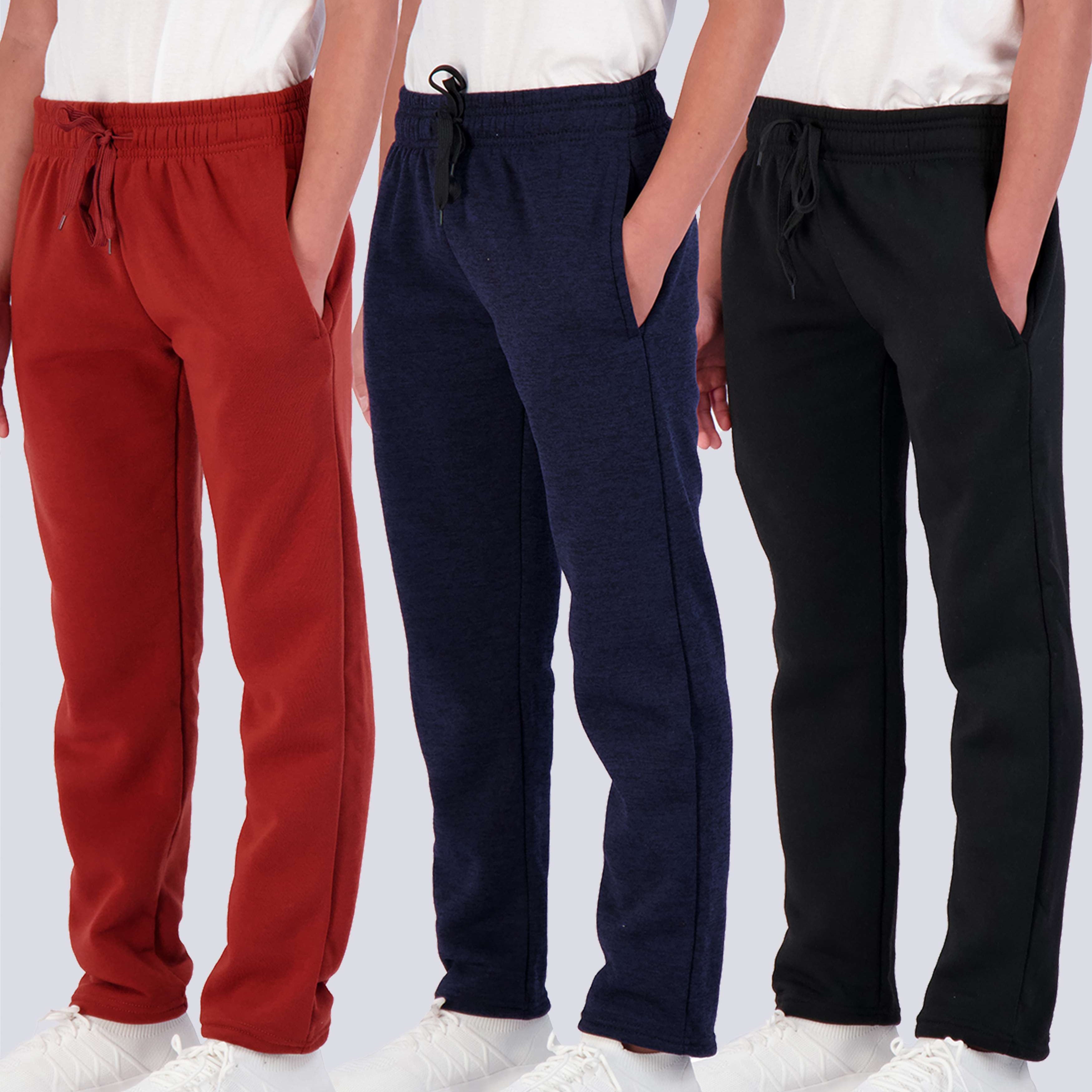 3 Pack: Boys Fleece Open Bottom Sweatpants