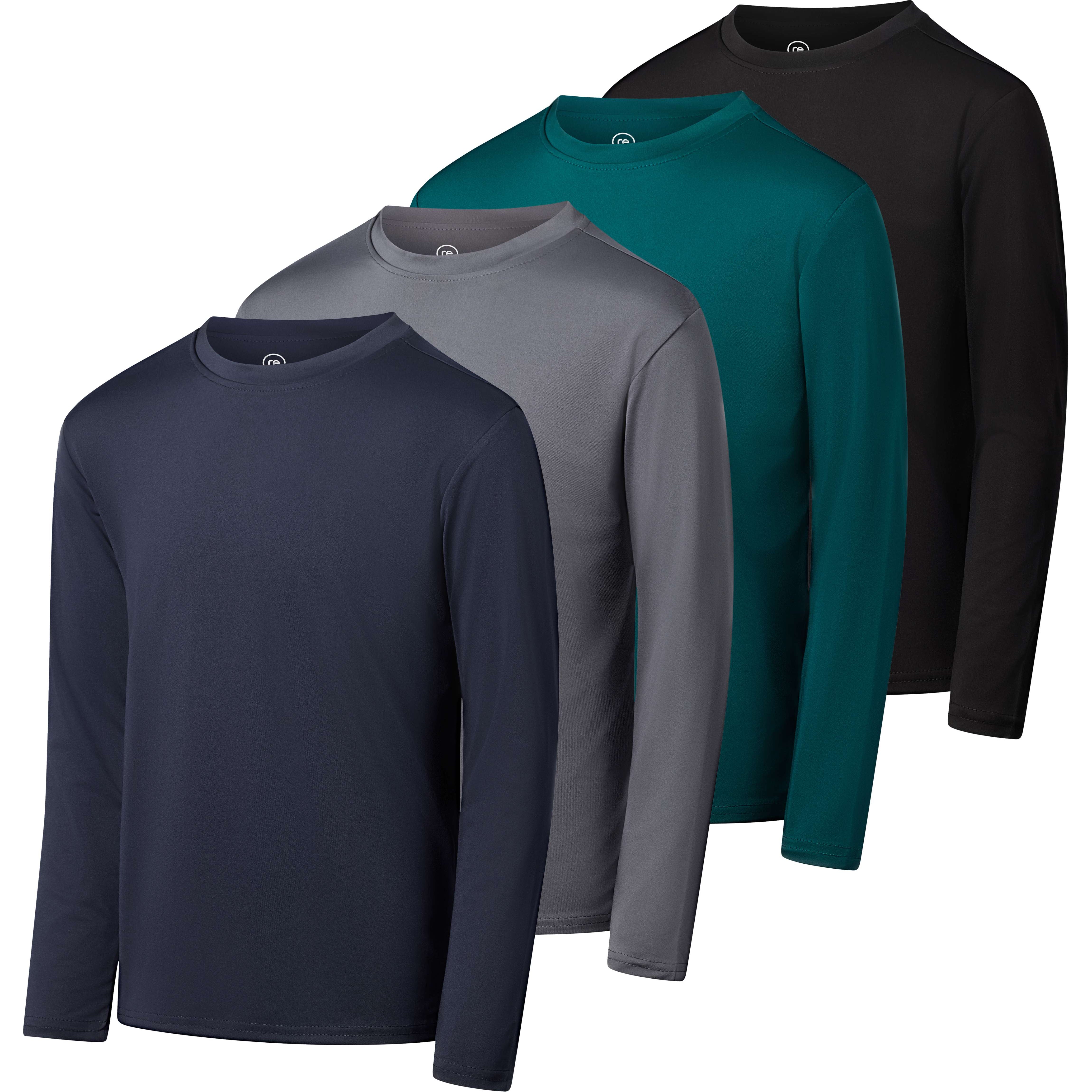 4 Pack: Boys Dry-Fit Active Long-Sleeve T-Shirt