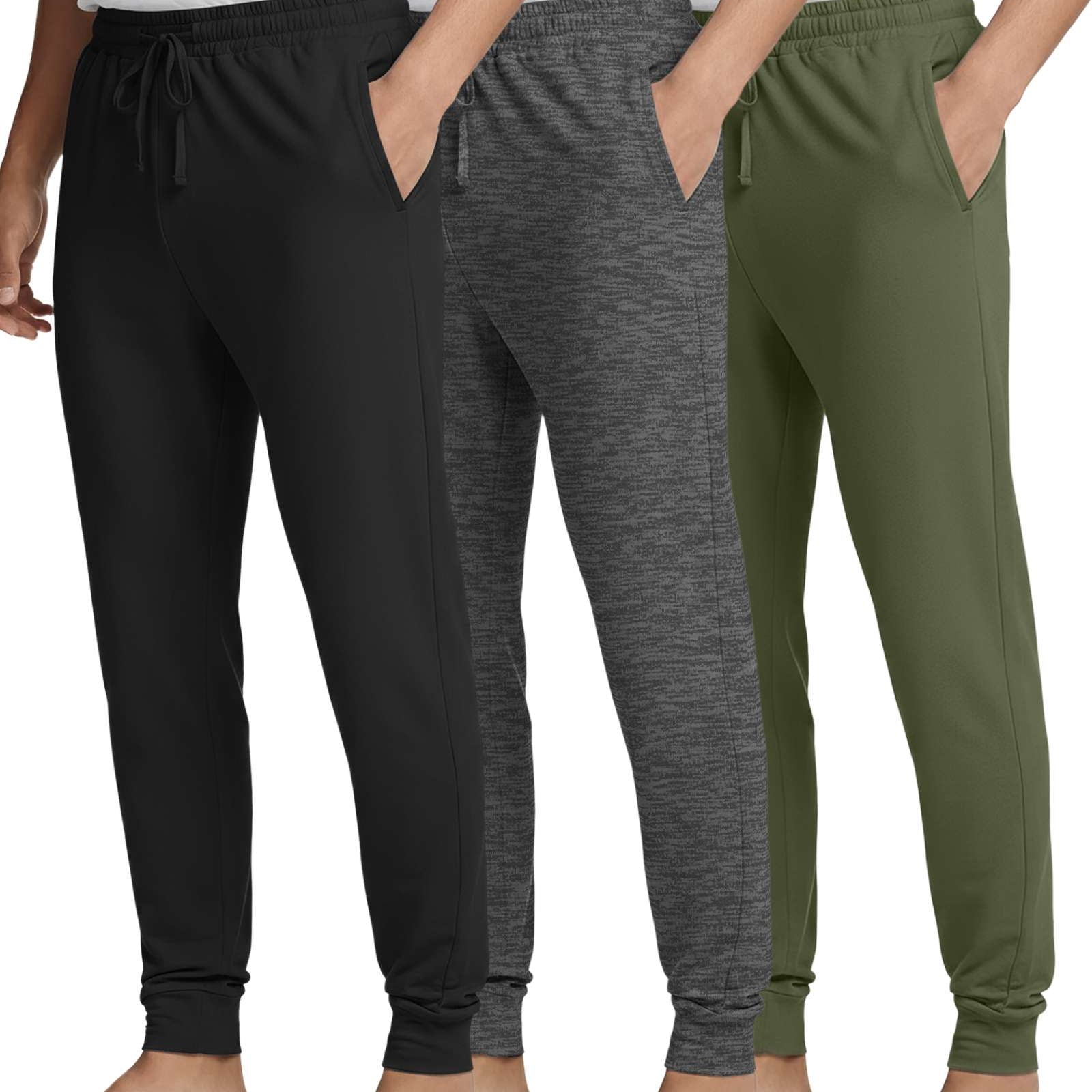 3 Pack: Men's Soft Lounge Sleep Joggers