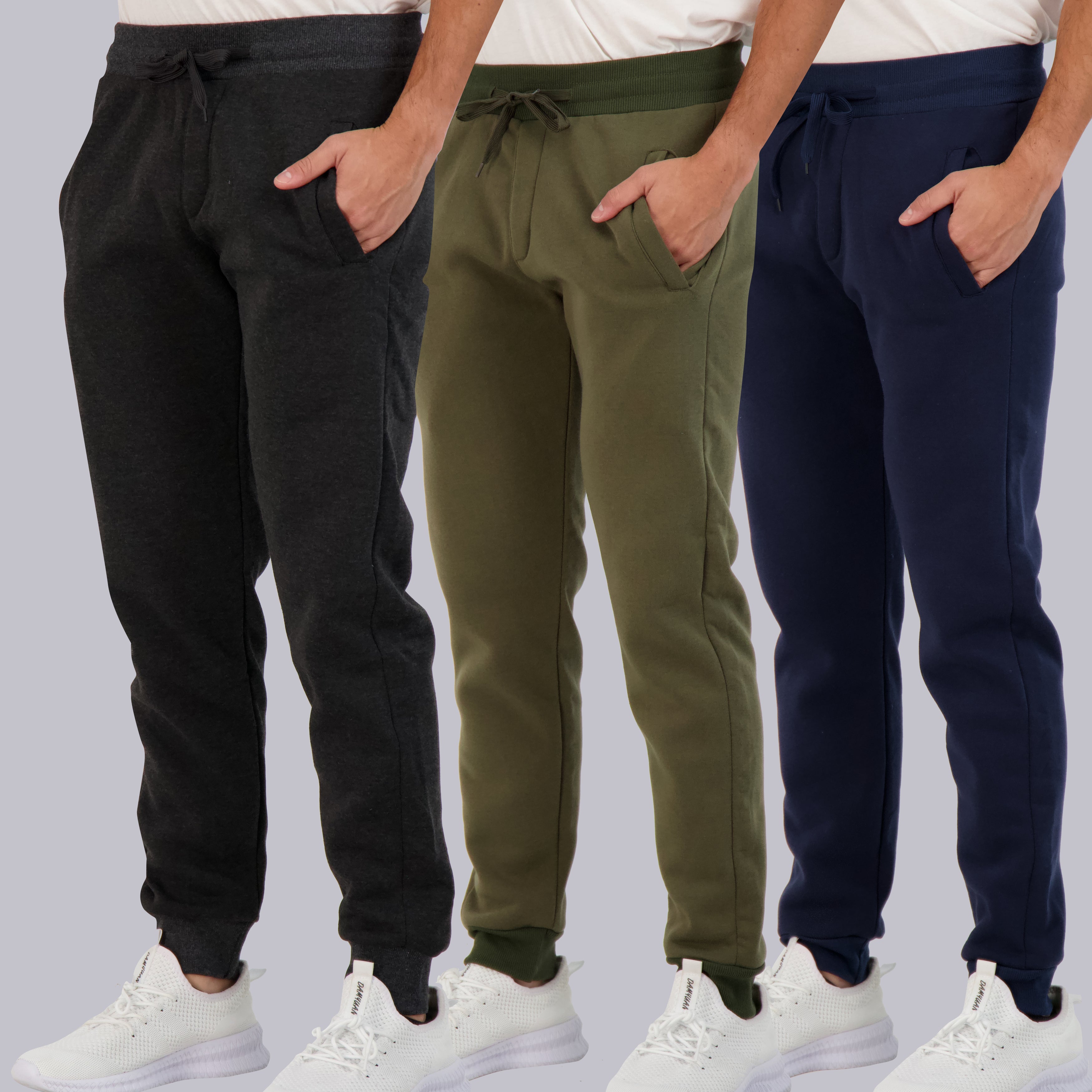 3 Pack: Mens Fleece Jogger Sweatpants
