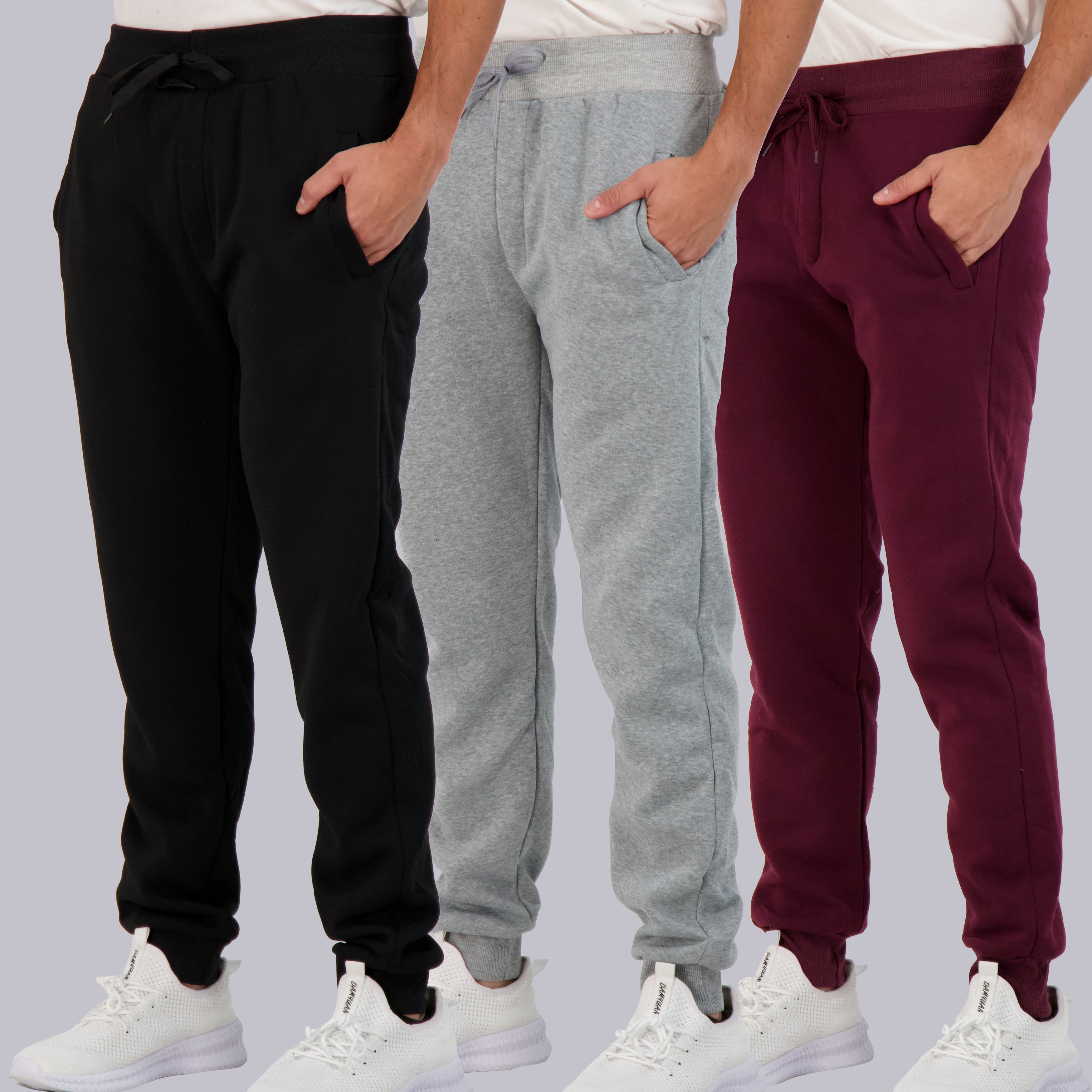 3 Pack: Mens Fleece Jogger Sweatpants